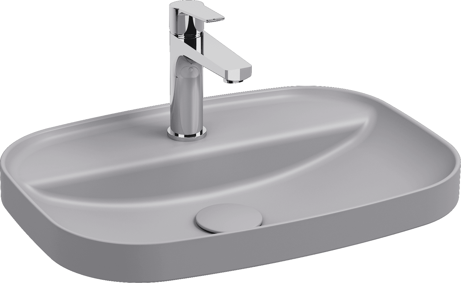 Isvea Infinity Inset Washbasin 55 cm Stone Gray