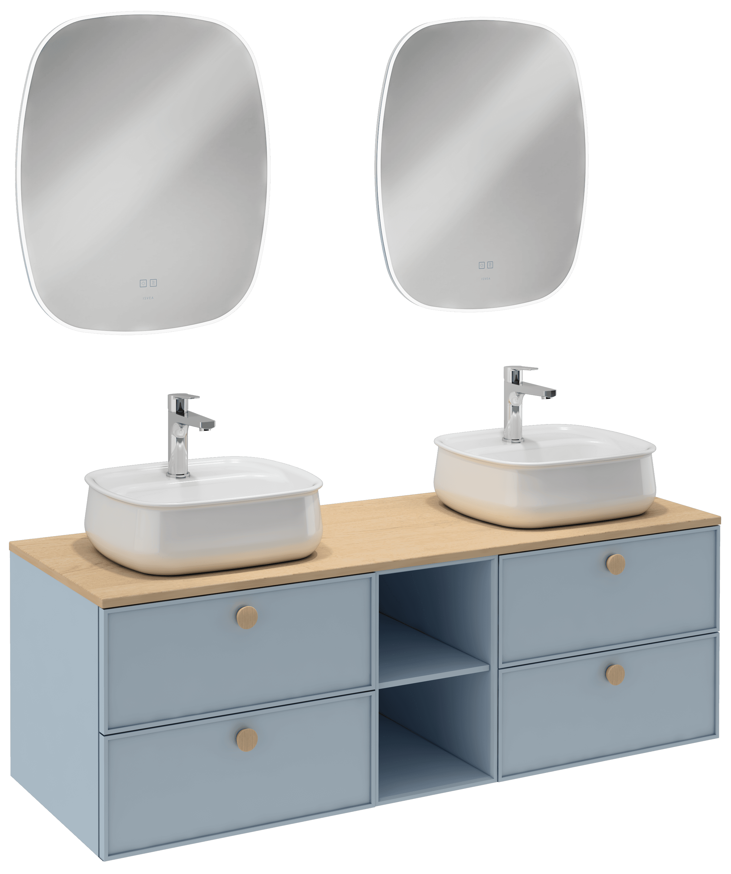 Mondo Double Drawer Washbasin Unit 150 cm 21MDS812150I by Isvea