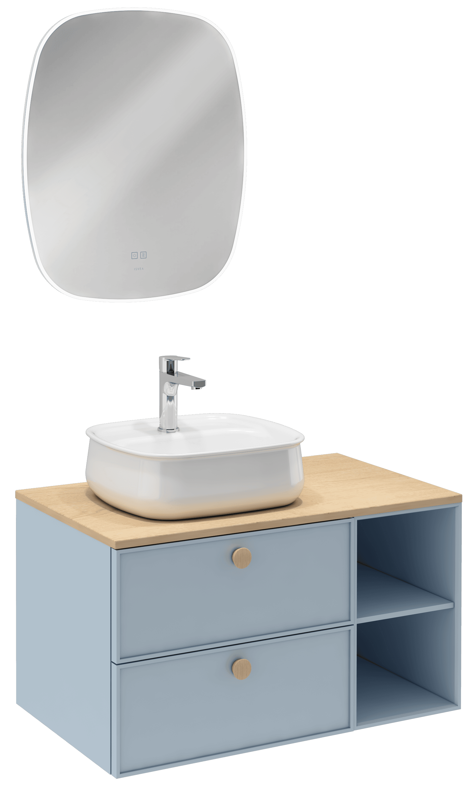 Mondo Double Drawer Washbasin Unit 90 cm 21MDS812090I by Isvea
