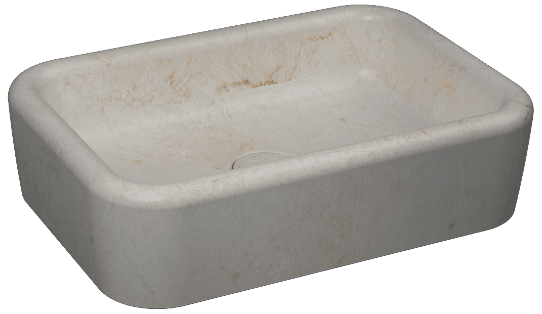 Curvo Patterned Washbasin 60 cm Travertine 10CR65062-TRV by Isvea