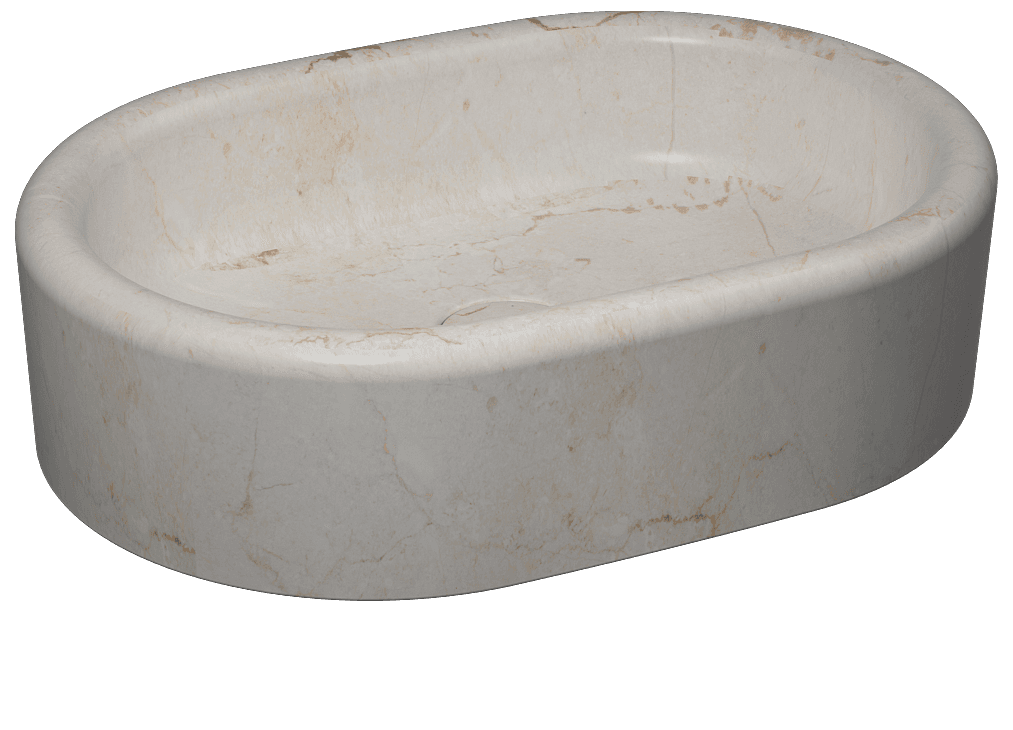 Curvo Washbasin 60 cm Travertine 10CR66060-TRV by Isvea