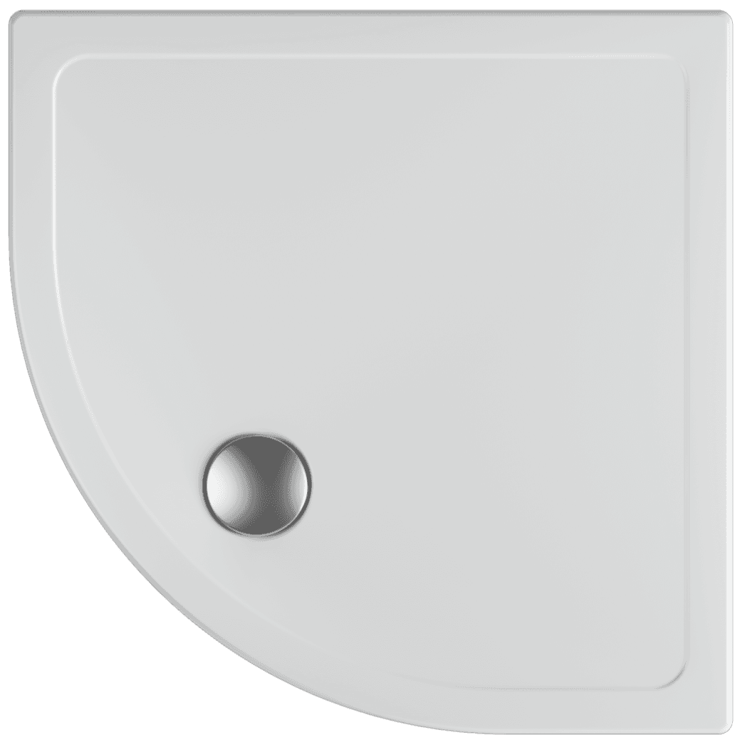 Flat Fireclay Ceramic Shower Tray 80x80cm Oval 10DT97494 by Isvea
