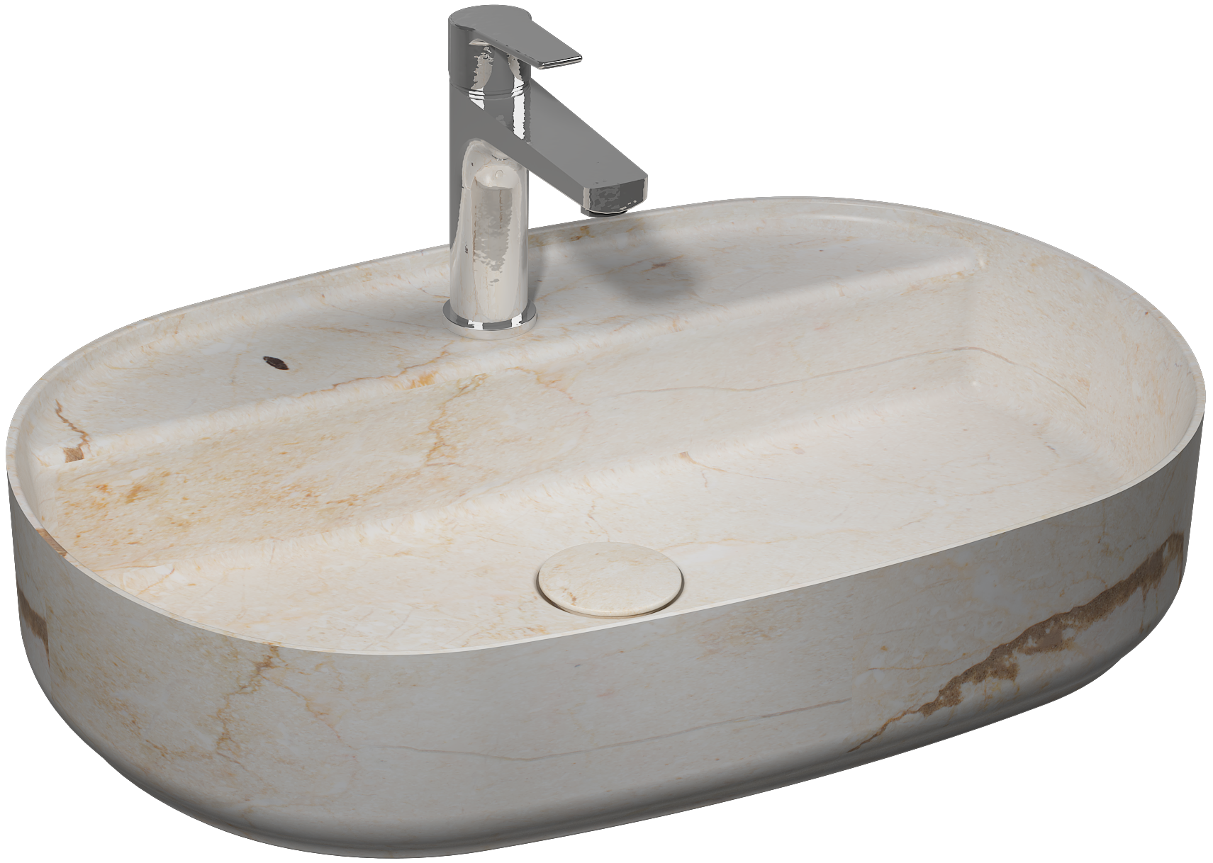 Infinity Counter-Top Washbasin 60 cm Travertine 10NFS65L60-TRV by Isvea
