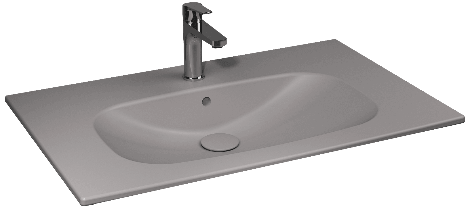 Isvea Infinity Flat Washbasin 81 cm Stone Gray