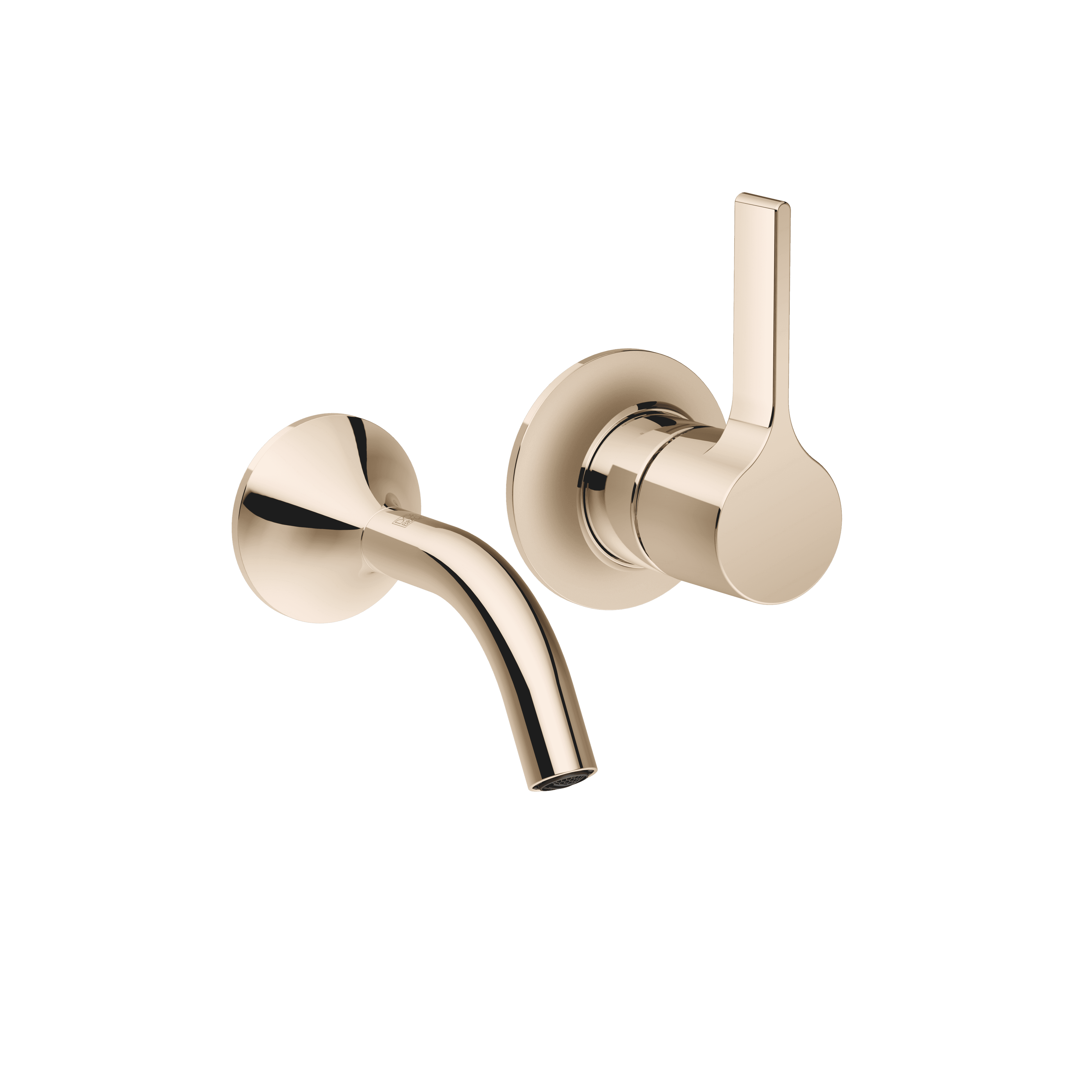 VAIA Wall-mounted single-lever basin mixer without pop-up waste in Champagne (22kt Gold)
