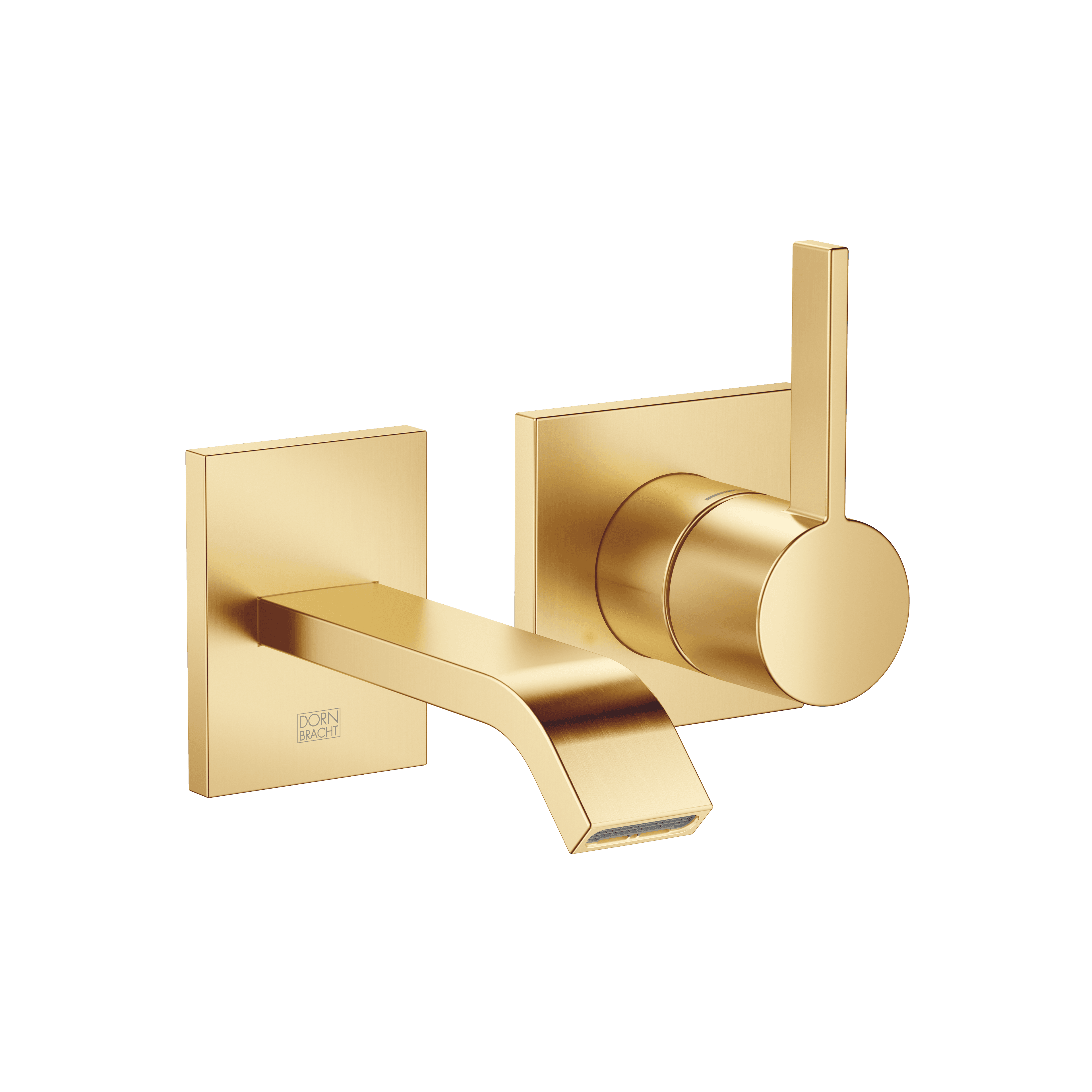 IMO Wall-mounted single-lever basin mixer without pop-up waste in Brushed Gold (PVD)