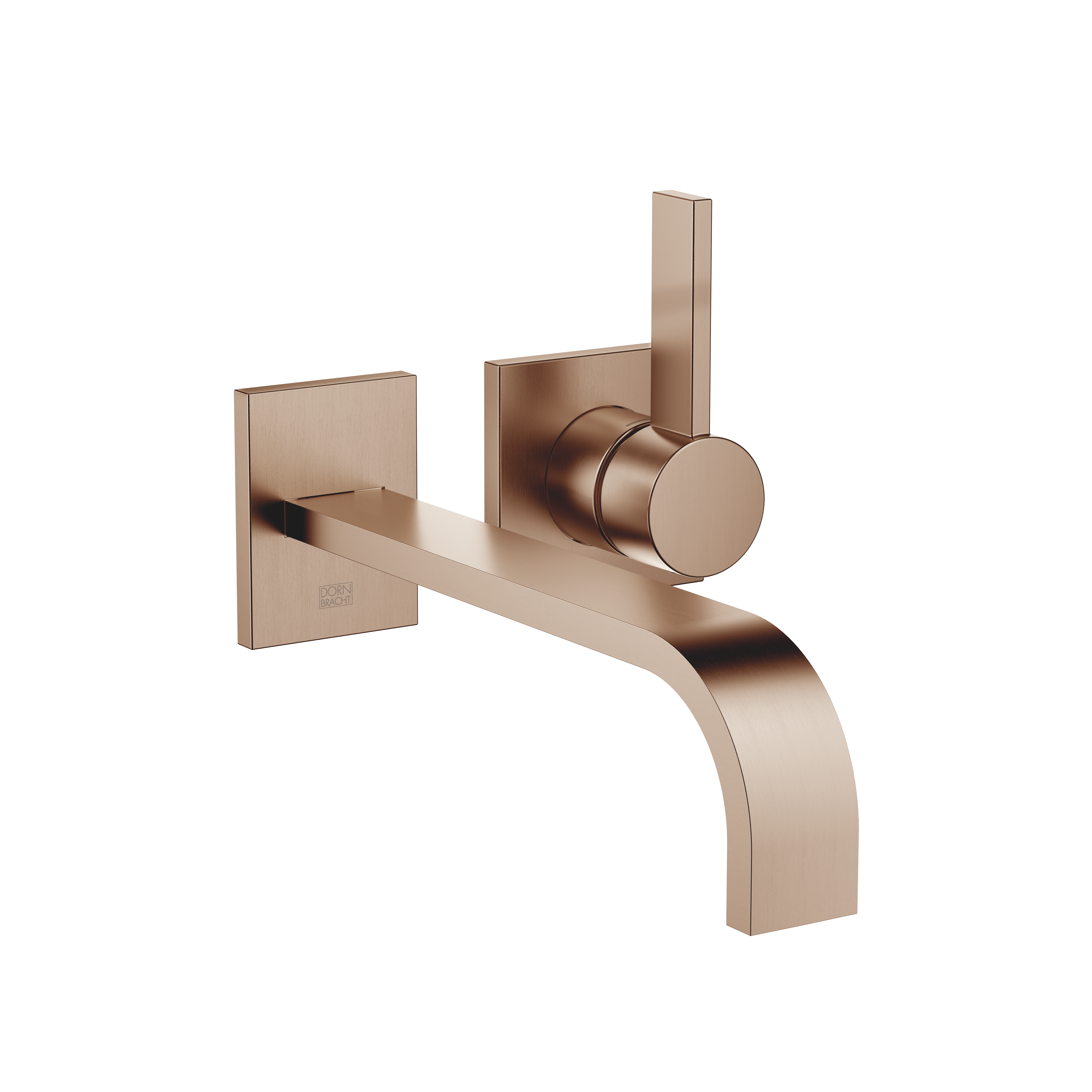 MEM Wall-mounted single-lever basin mixer without pop-up waste in Brushed Bronze (PVD)