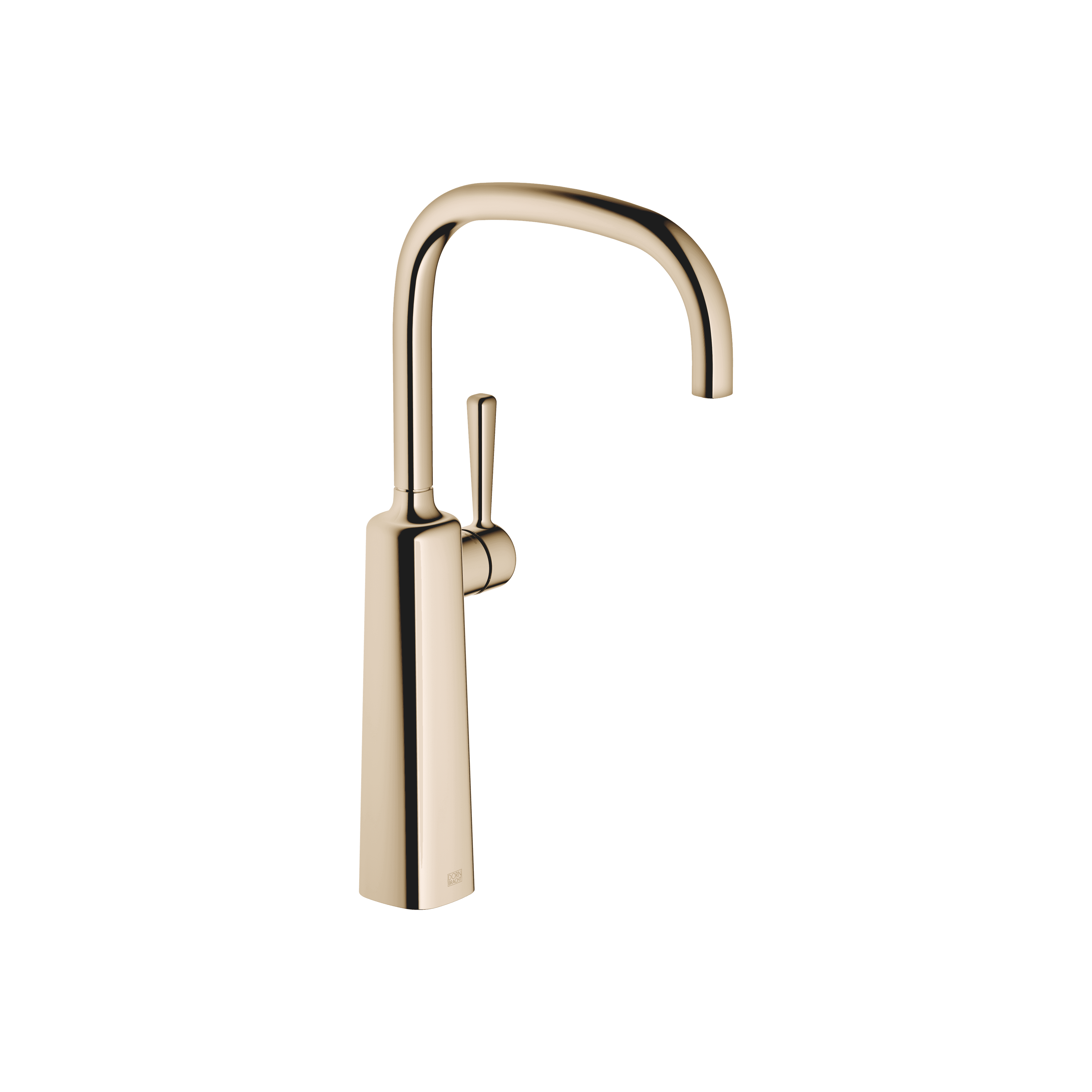 COYA Single-lever basin mixer with raised base without pop-up waste in Champagne (22kt Gold)