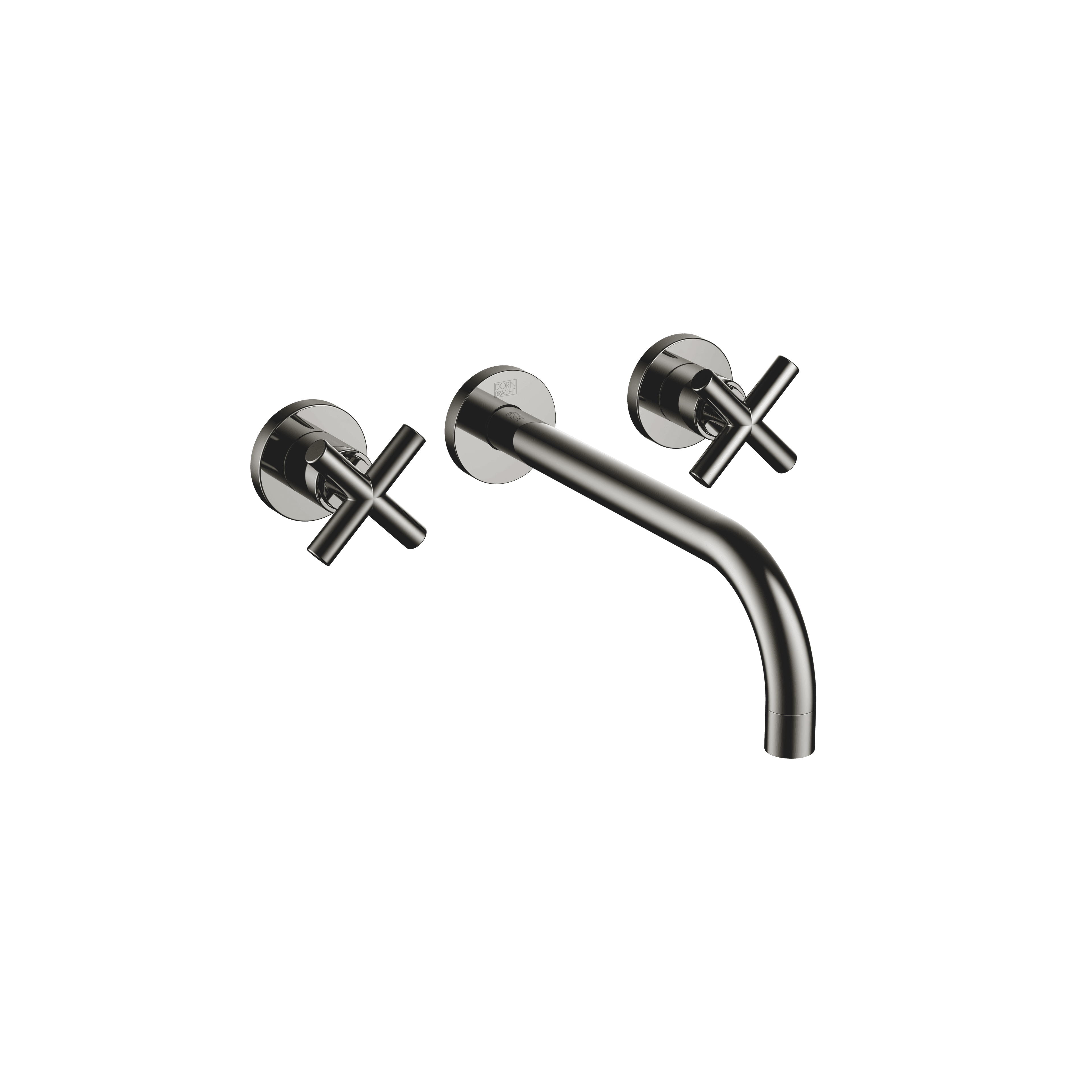 TARA Wall-mounted basin mixer without pop-up waste in Dark Chrome
