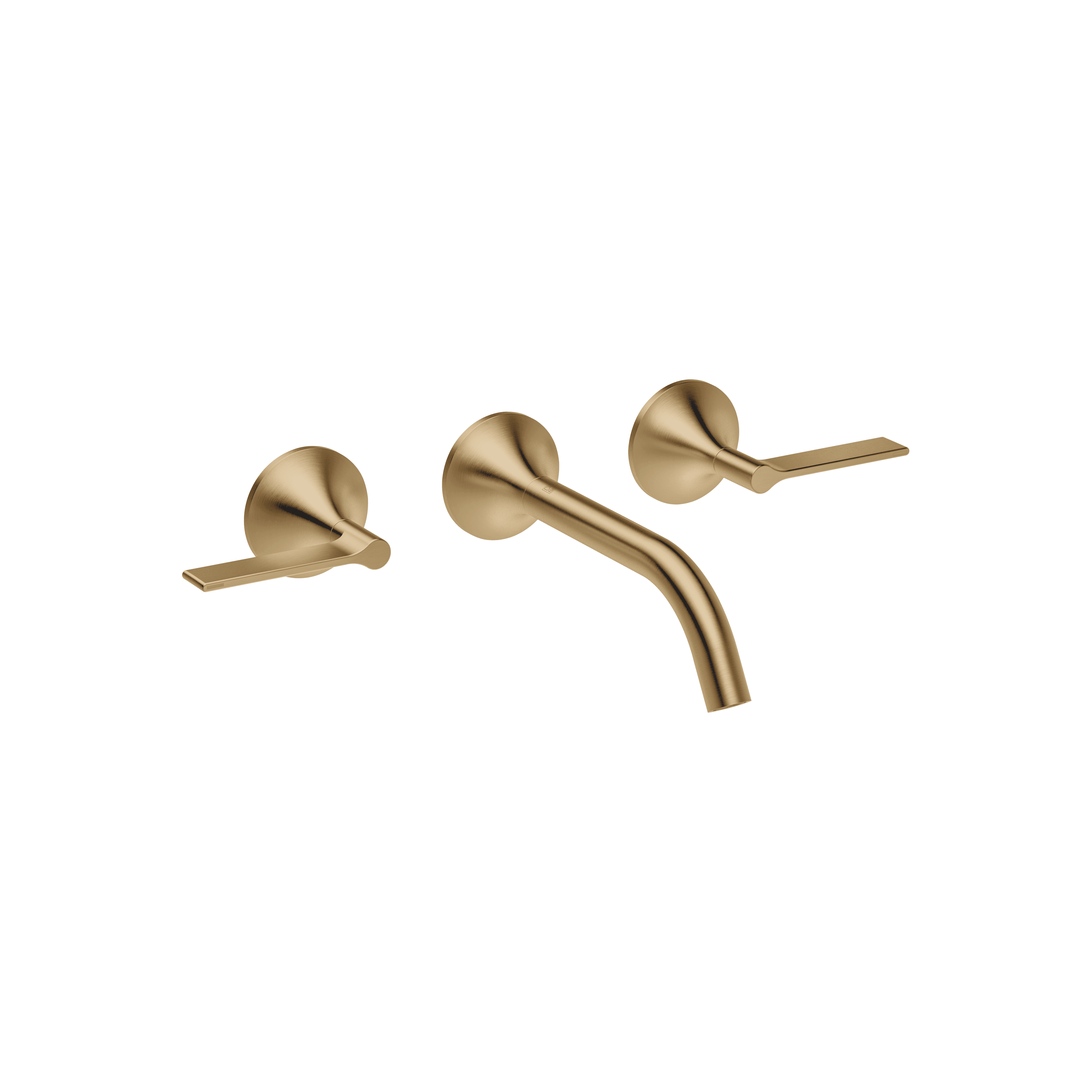 VAIA Wall-mounted basin mixer without pop-up waste in Brushed Dark Brass (PVD)