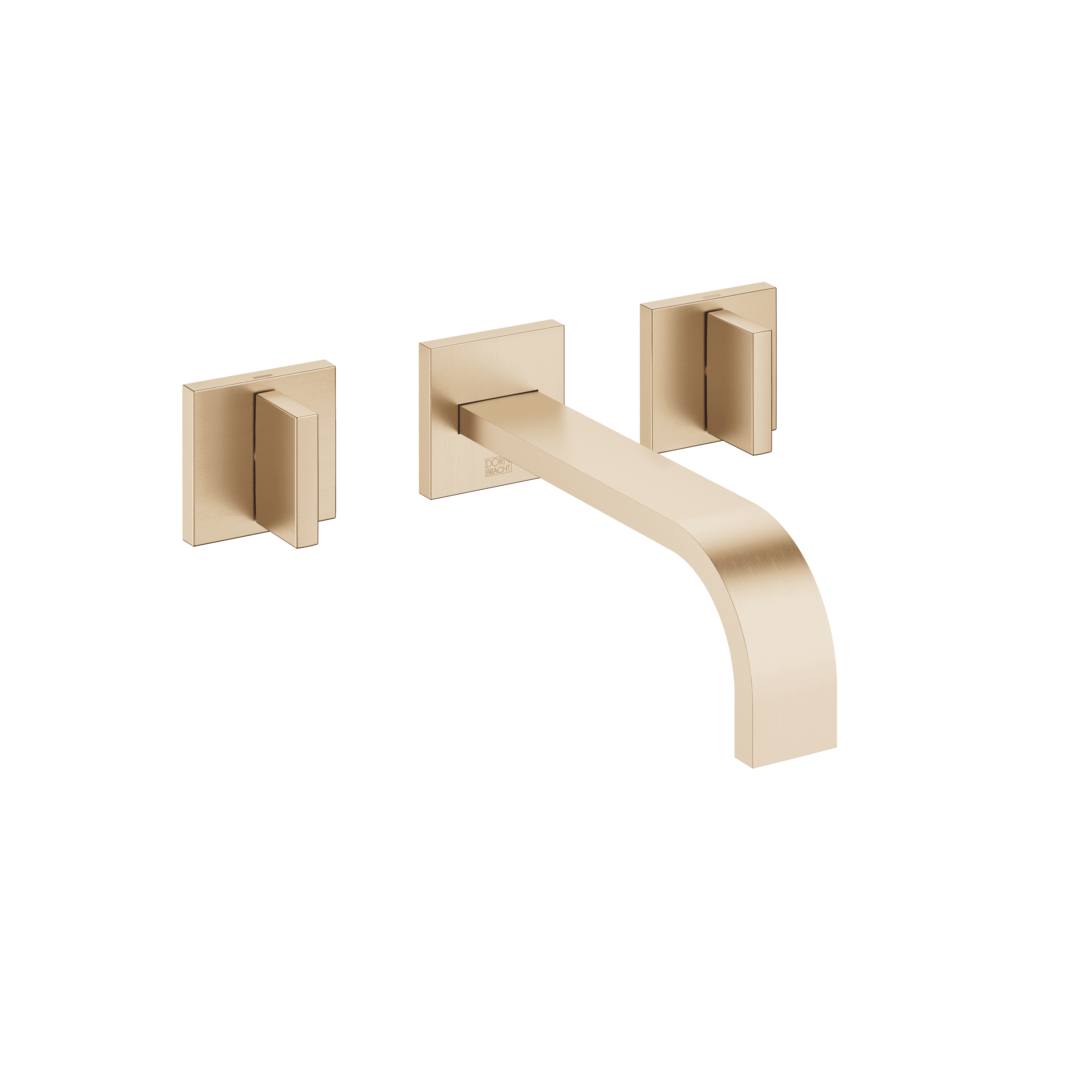 MEM Wall-mounted basin mixer without pop-up waste in Brushed Champagne (22kt Gold)