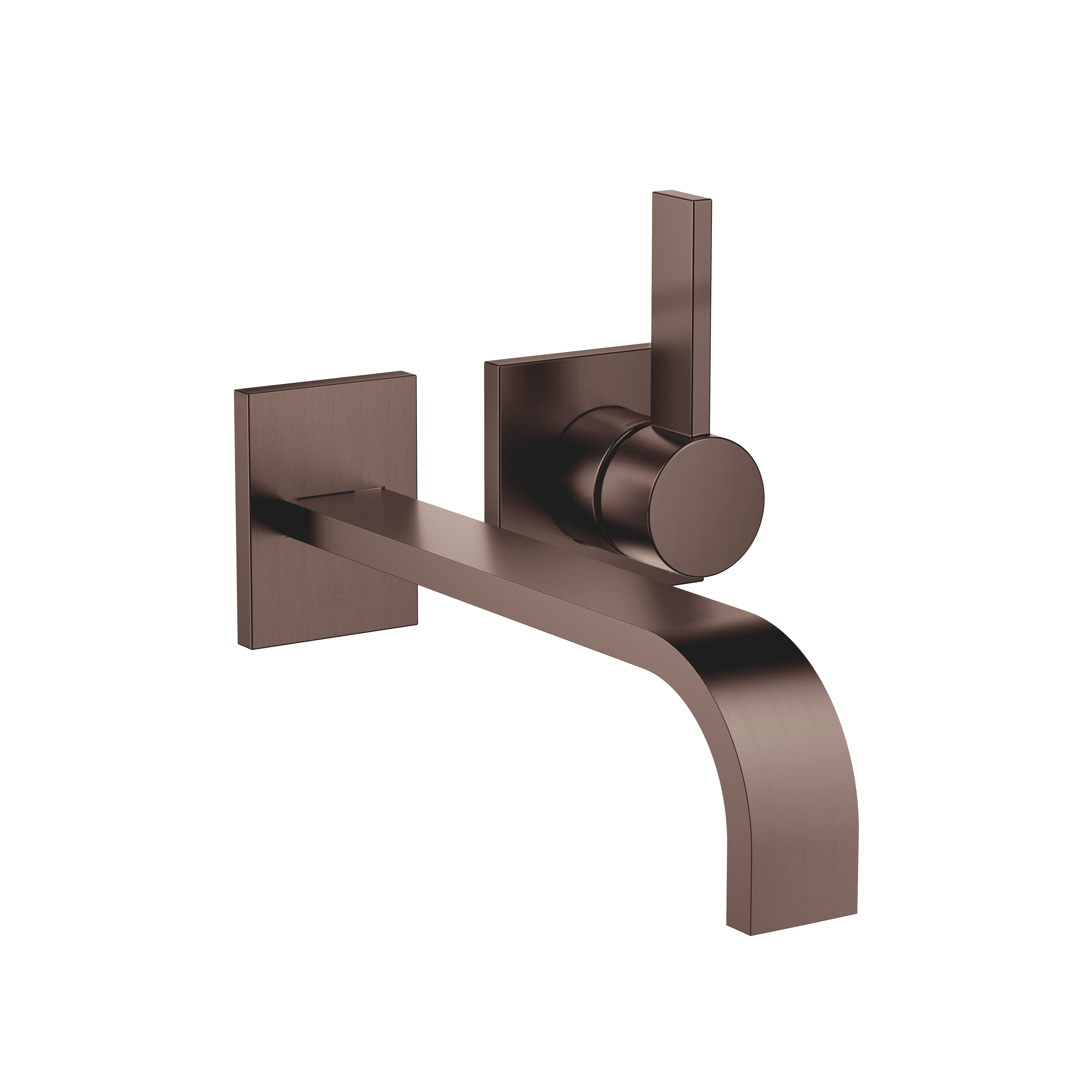 MEM Wall-mounted single-lever basin mixer without pop-up waste in Brushed Dark Bronze (PVD)