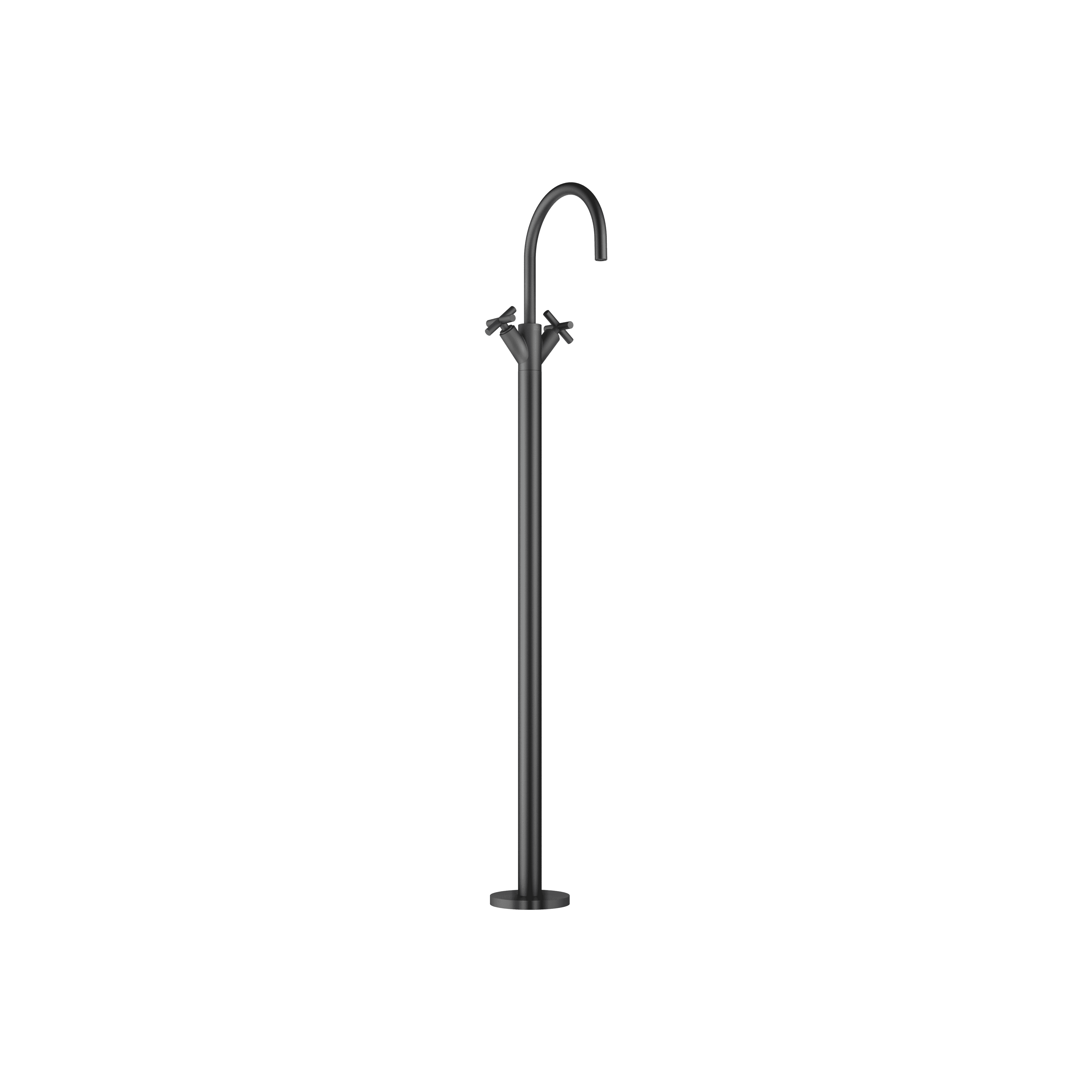 TARA Single-hole basin mixer with stand pipe without pop-up waste in Matte Black