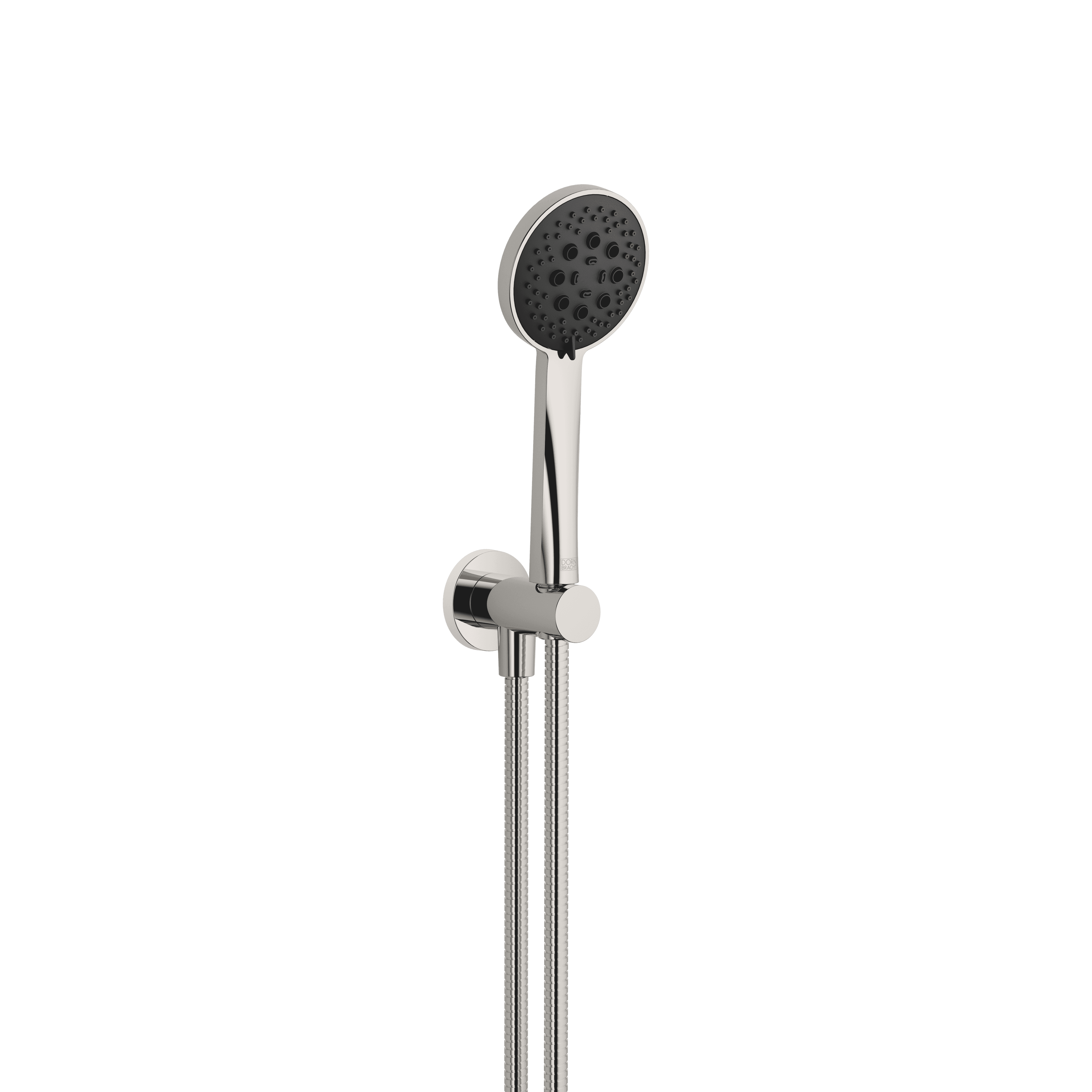 Hand shower set with integrated shower holder FlowReduce in Platinum