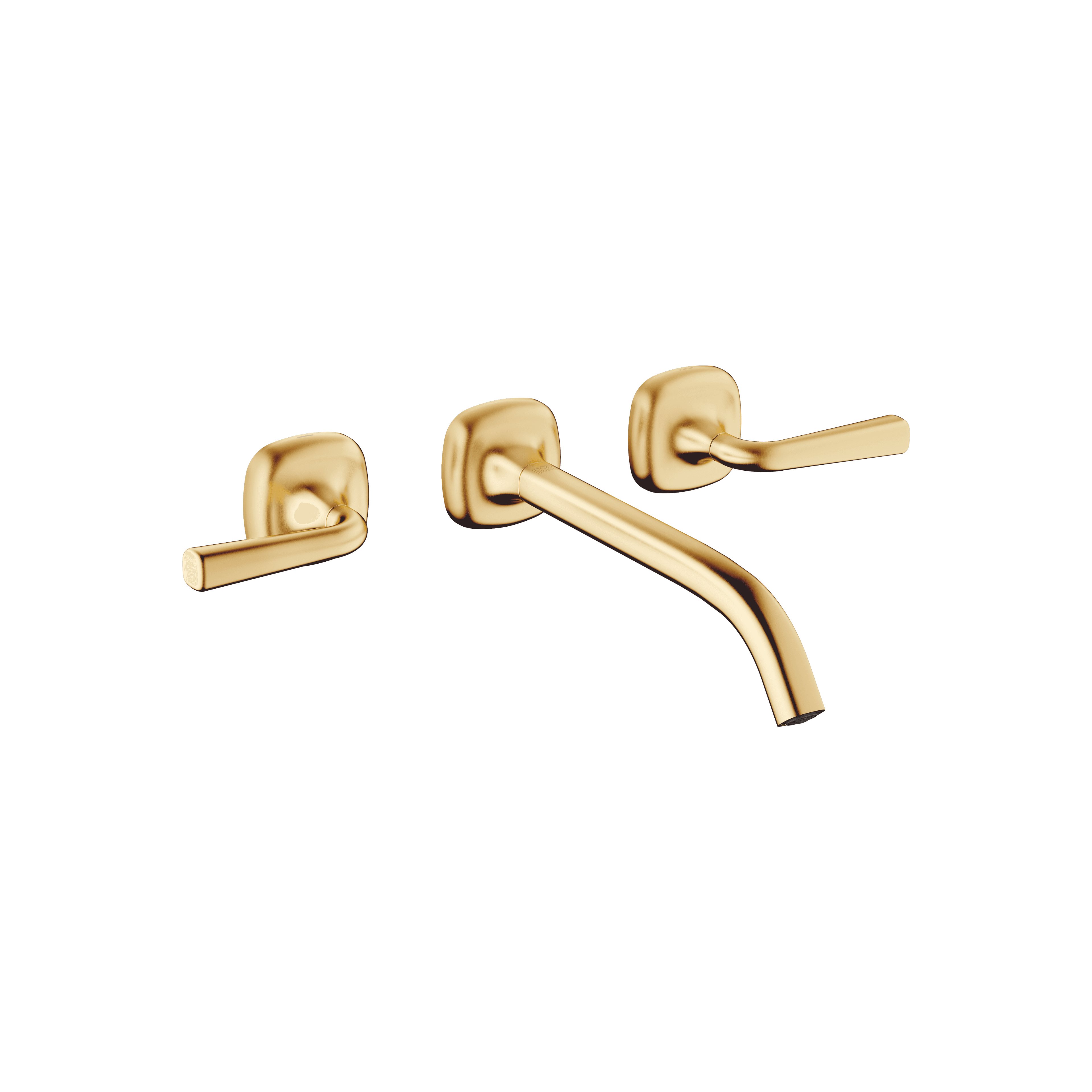 COYA Wall-mounted basin mixer without pop-up waste in Brushed Durabrass (23kt Gold)