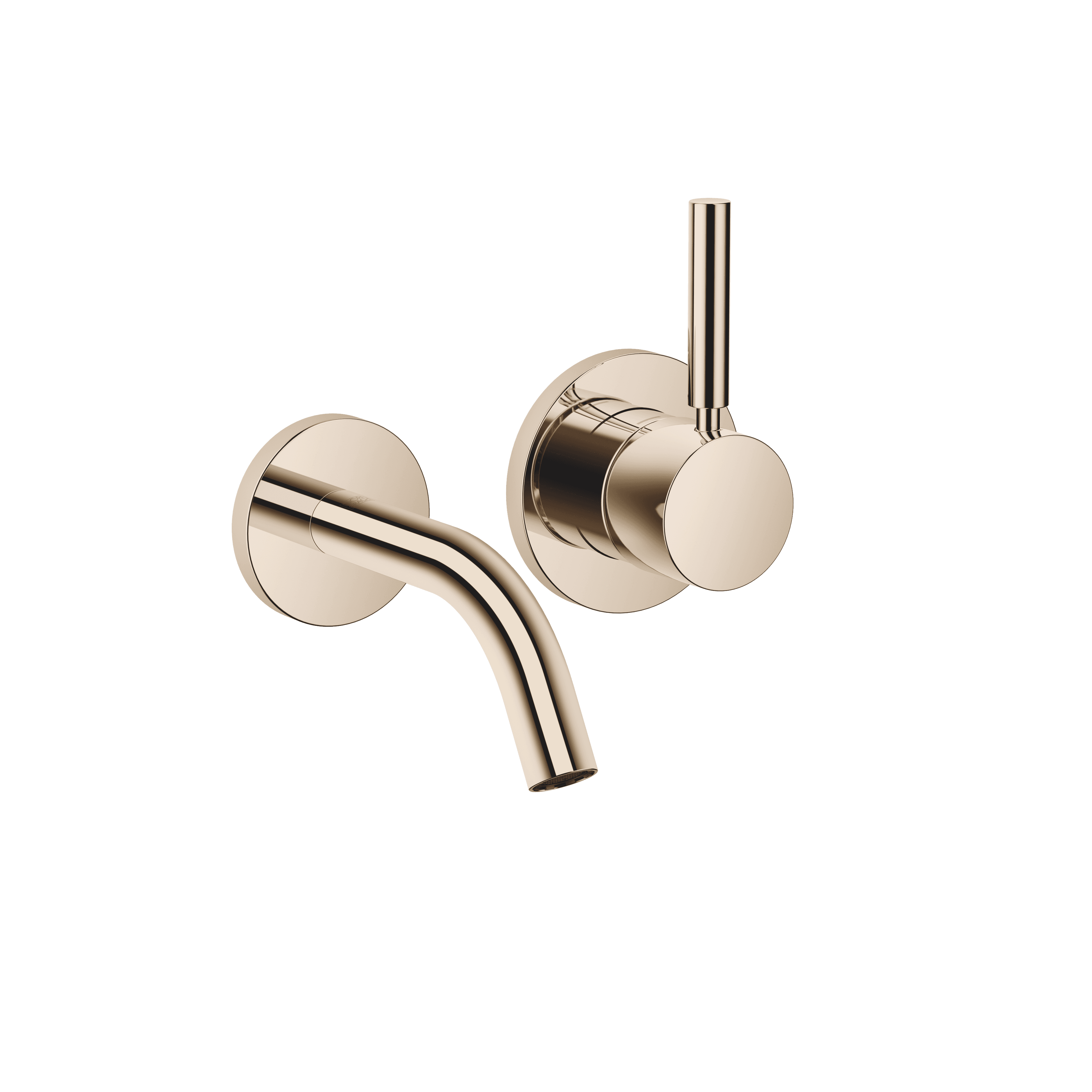 META Wall-mounted single-lever basin mixer without pop-up waste in Light Gold (PVD)
