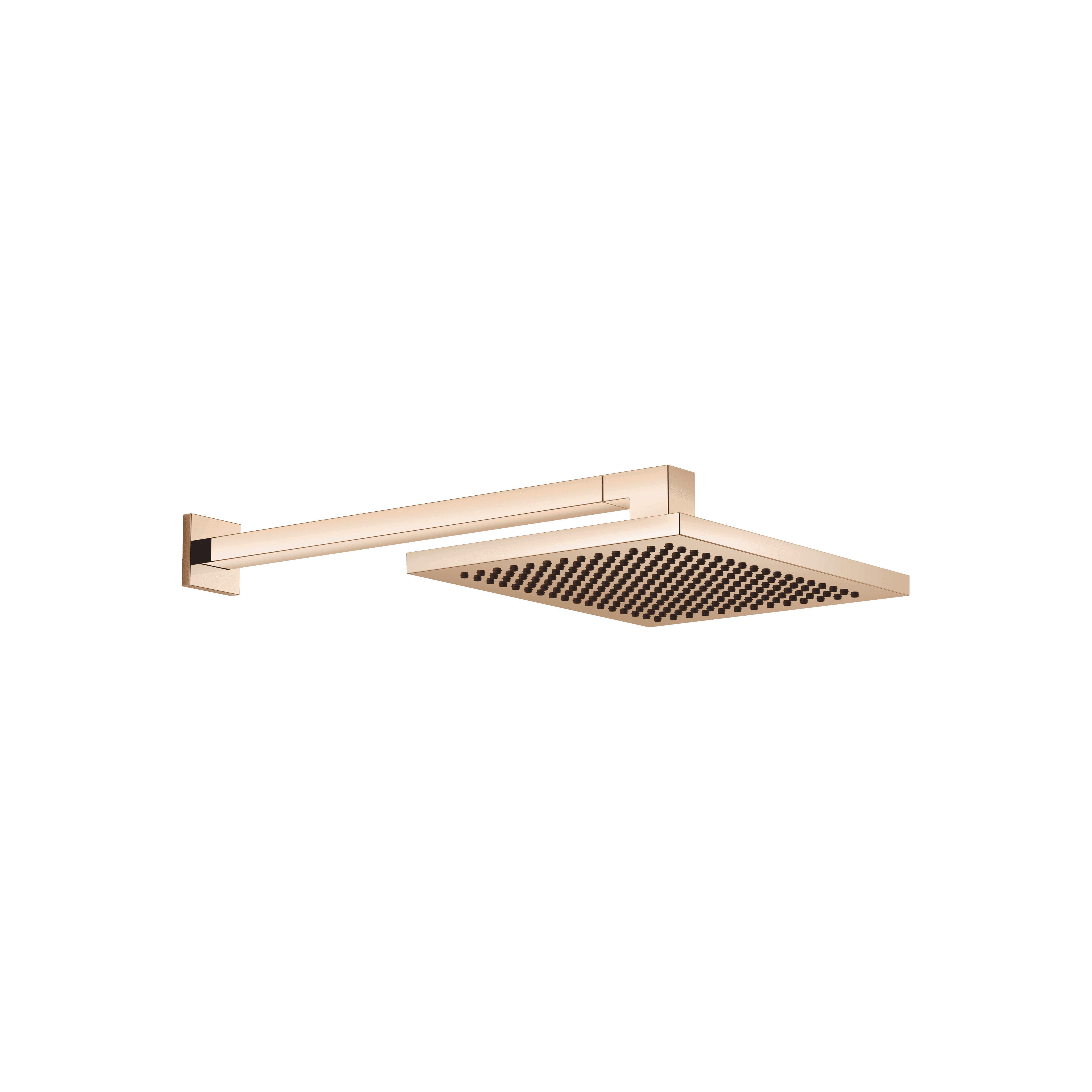 Rain shower with wall fixing FlowReduce 300 x 240 mm in Champagne (22kt Gold)