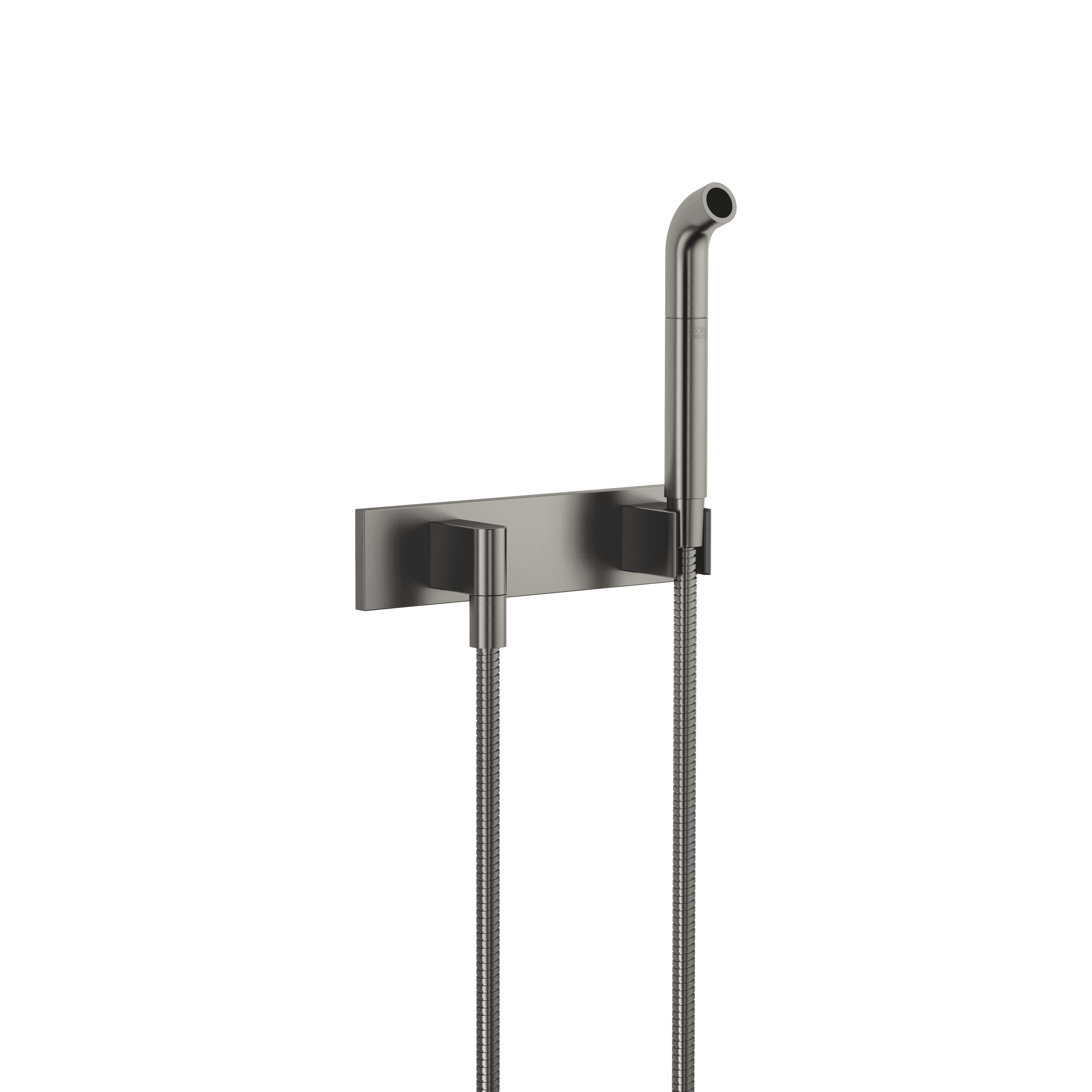 Affusion pipe with cover plate in Brushed Dark Platinum