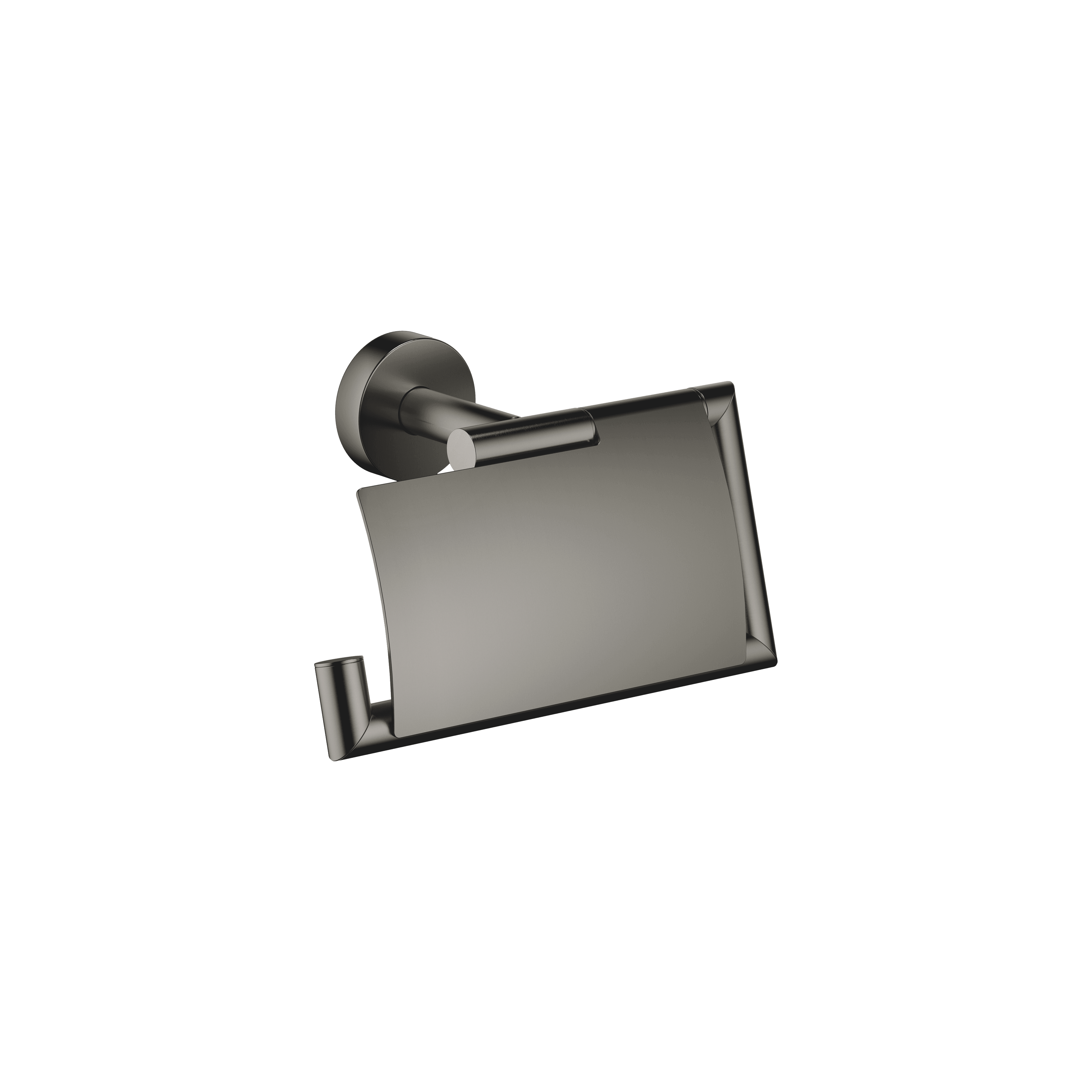 Tissue holder with cover in Brushed Dark Platinum