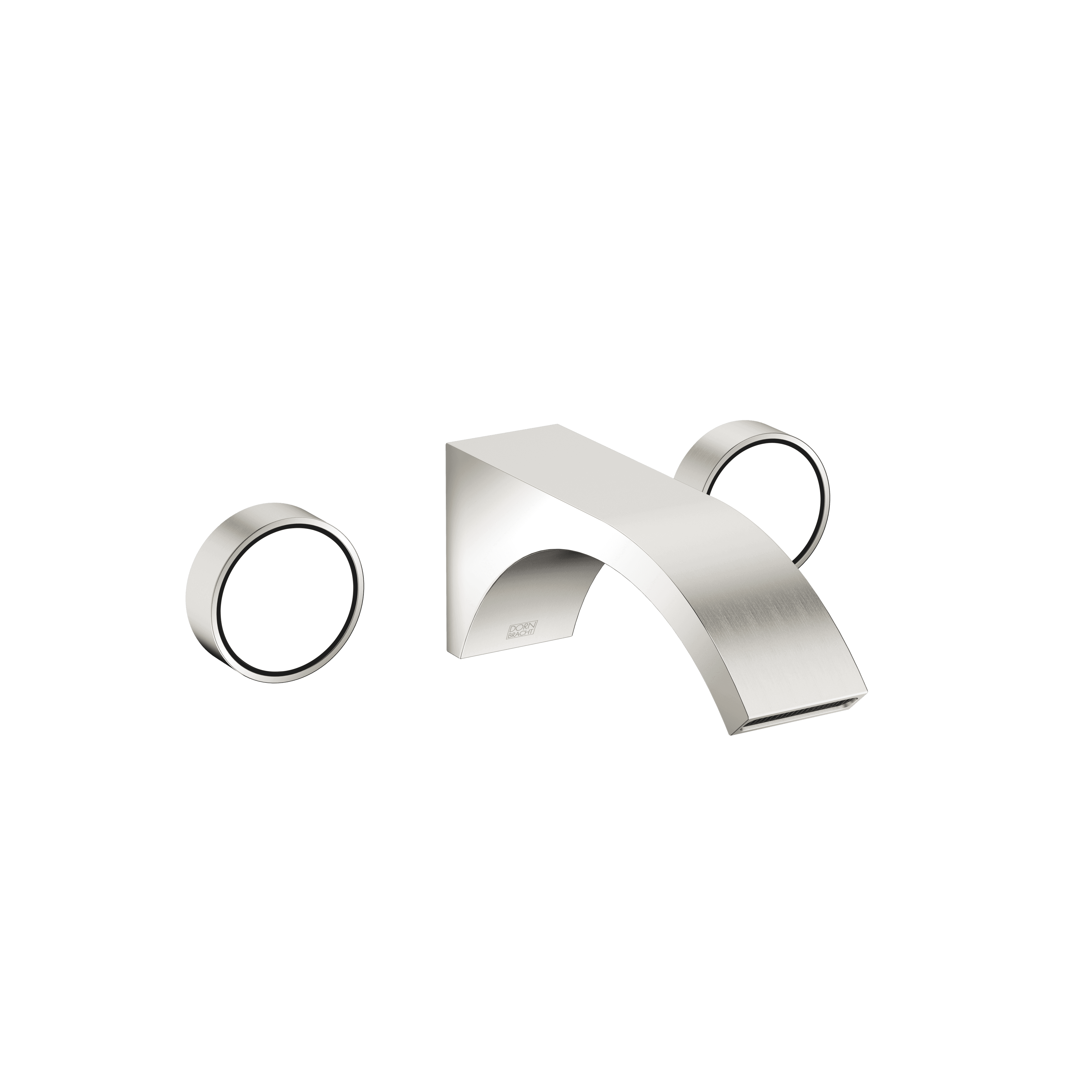CYO Wall-mounted basin mixer without pop-up waste in Platinum / Brushed Platinum