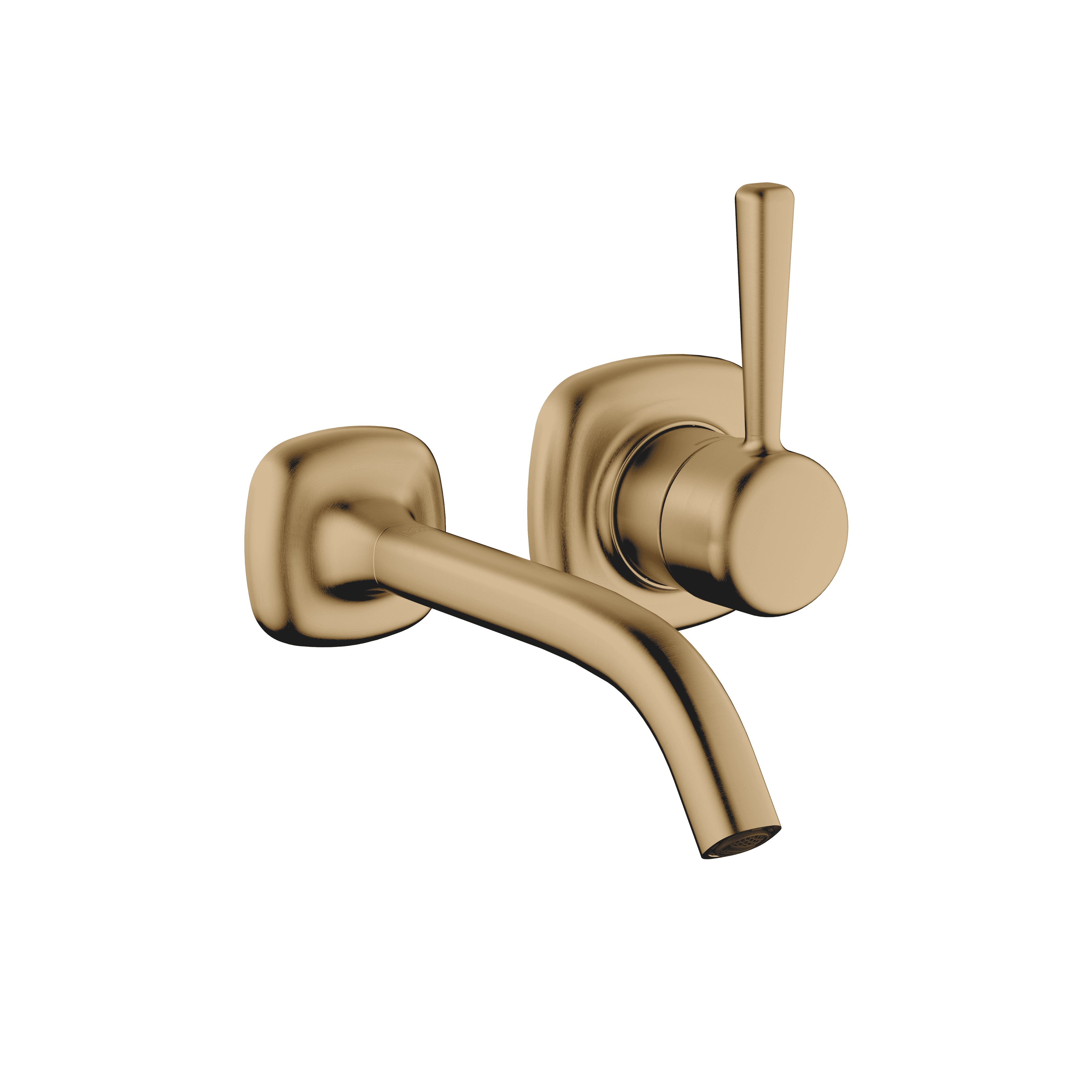 COYA Wall-mounted single-lever basin mixer without pop-up waste in Brushed Dark Brass (PVD)