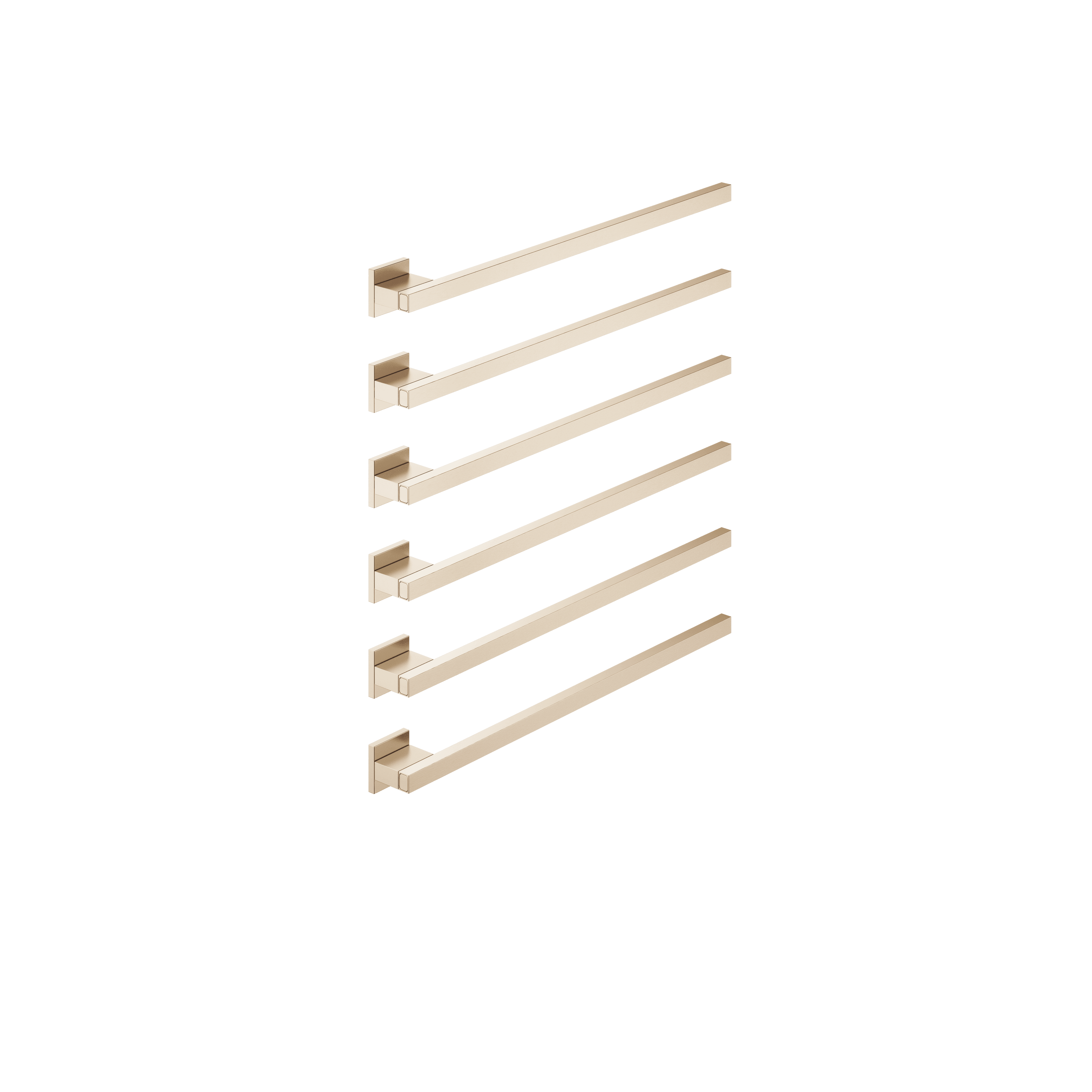 Towel warmer , 6-fold , projection right , without control element in Brushed Champagne (22kt Gold)