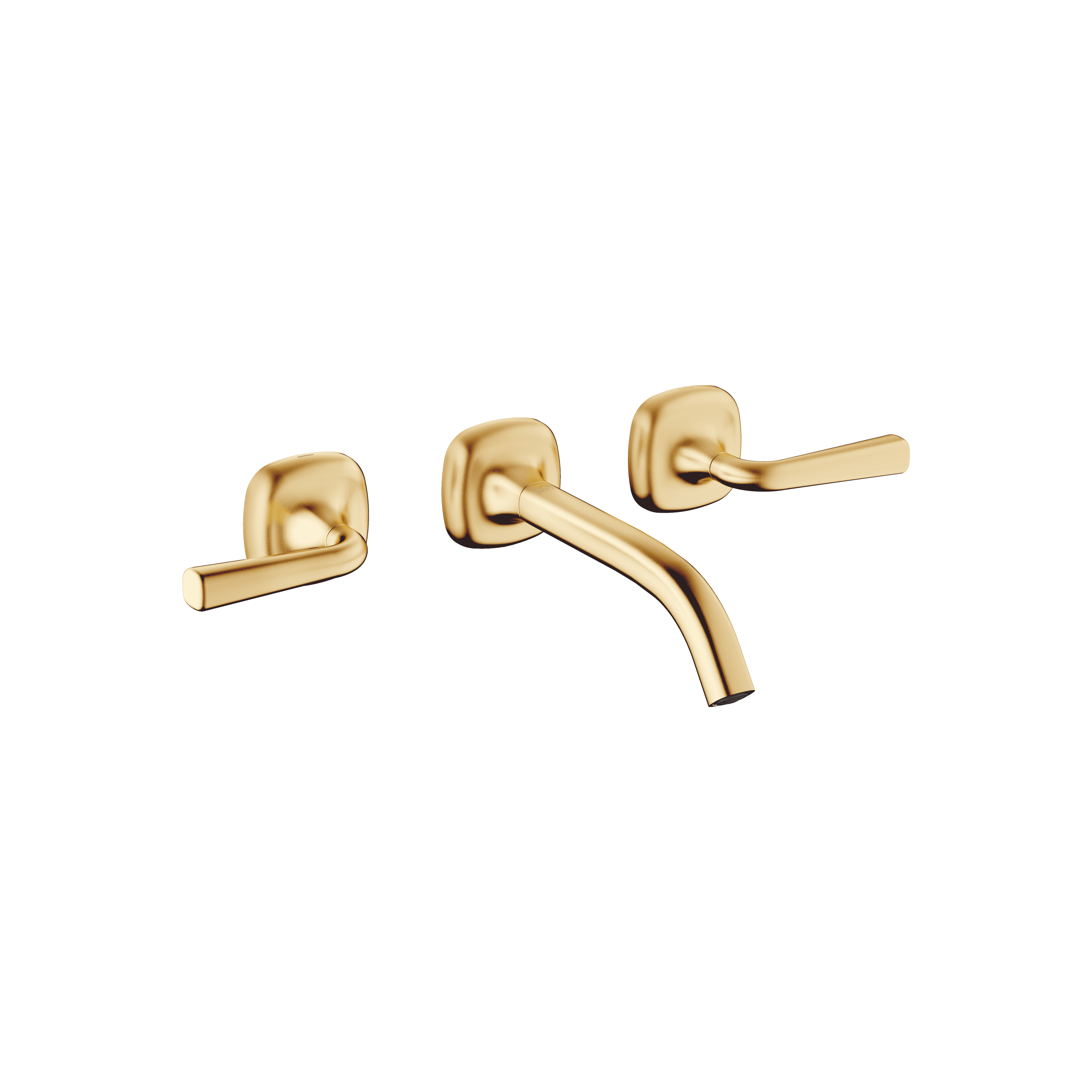 COYA Wall-mounted basin mixer without pop-up waste in Brushed Durabrass (23kt Gold)