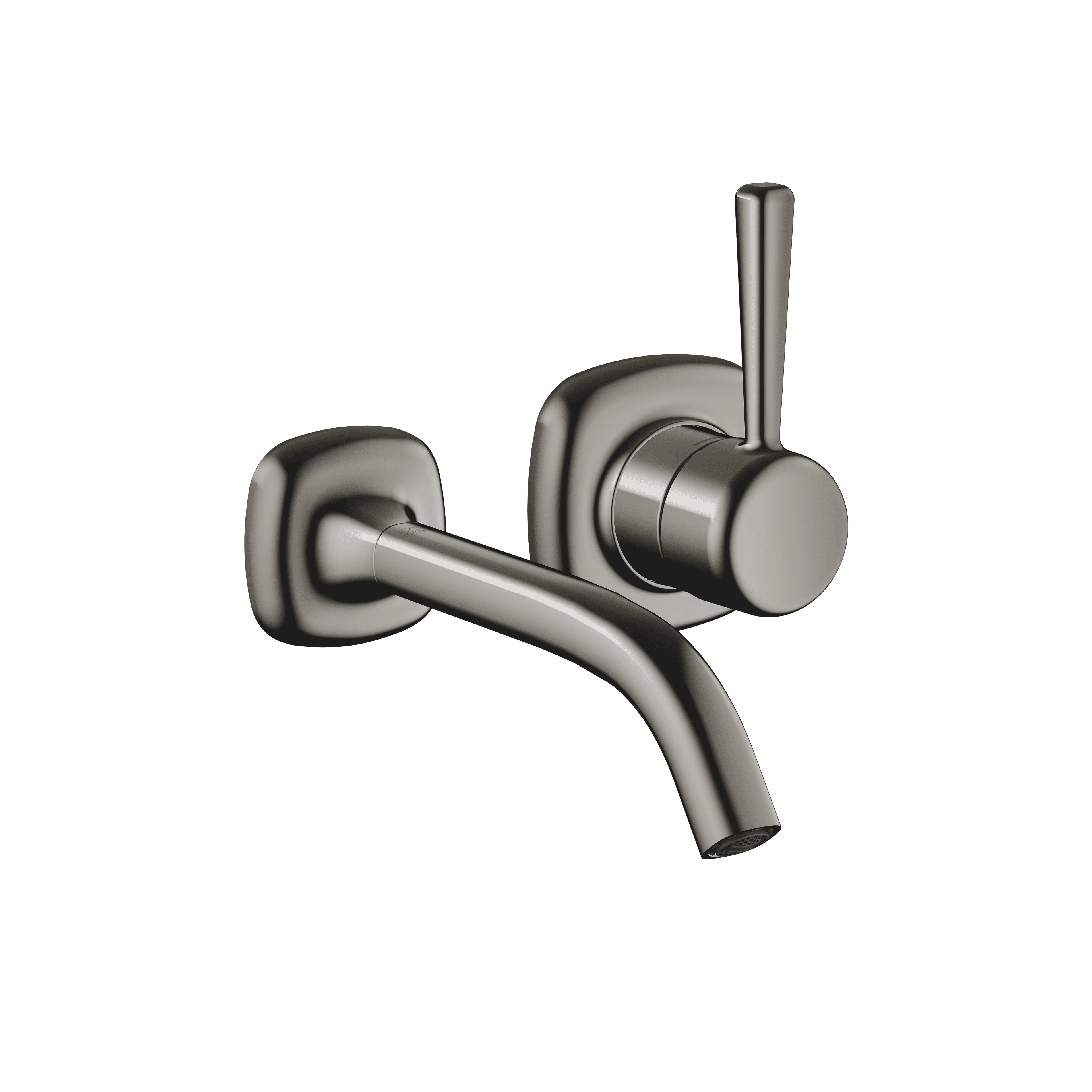 COYA Wall-mounted single-lever basin mixer without pop-up waste in Dark Chrome