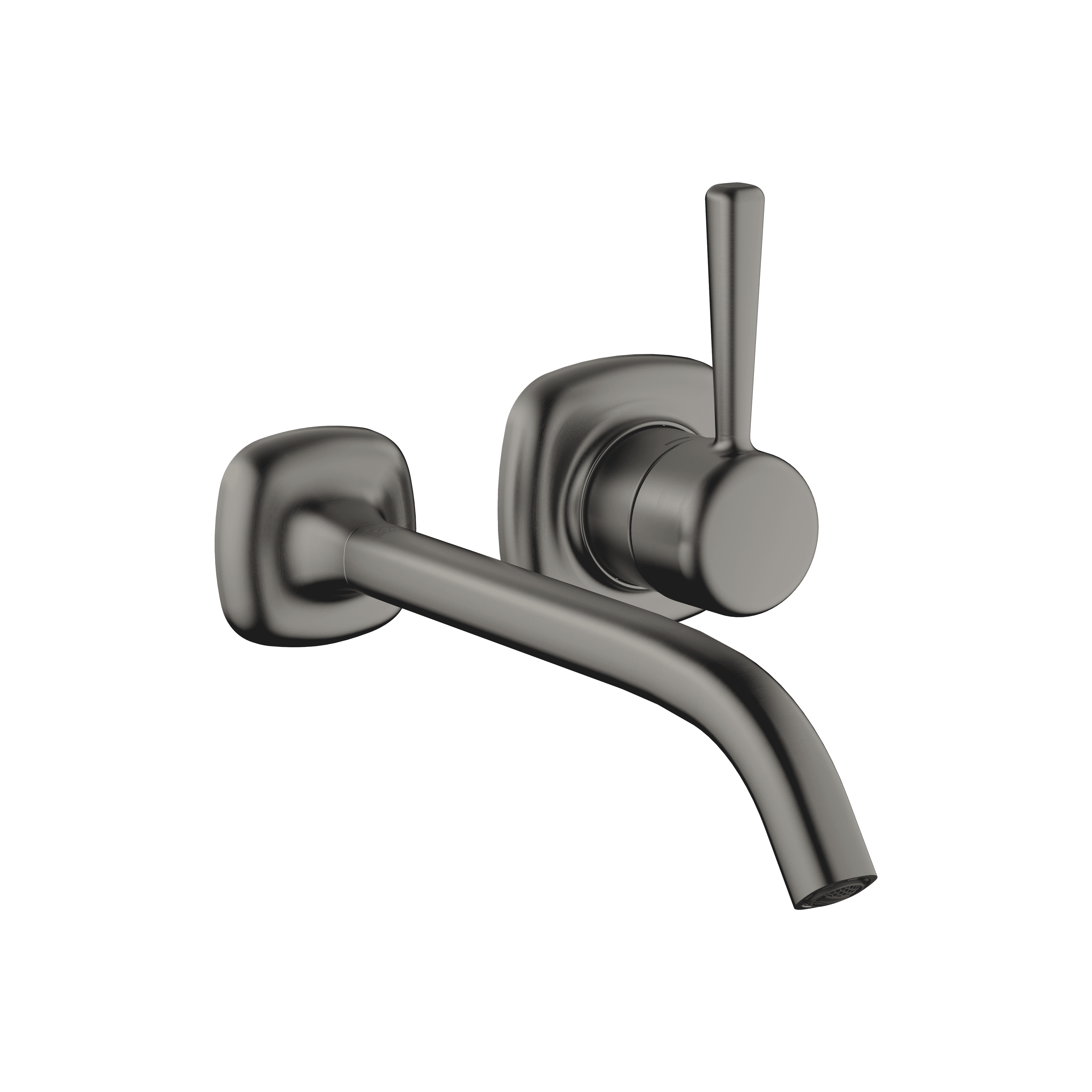 COYA Wall-mounted single-lever basin mixer without pop-up waste in Brushed Dark Platinum