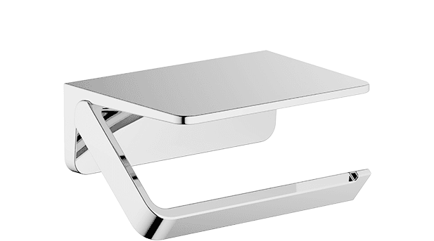 Tissue holder with shelf in Brushed Dark Brass (PVD)