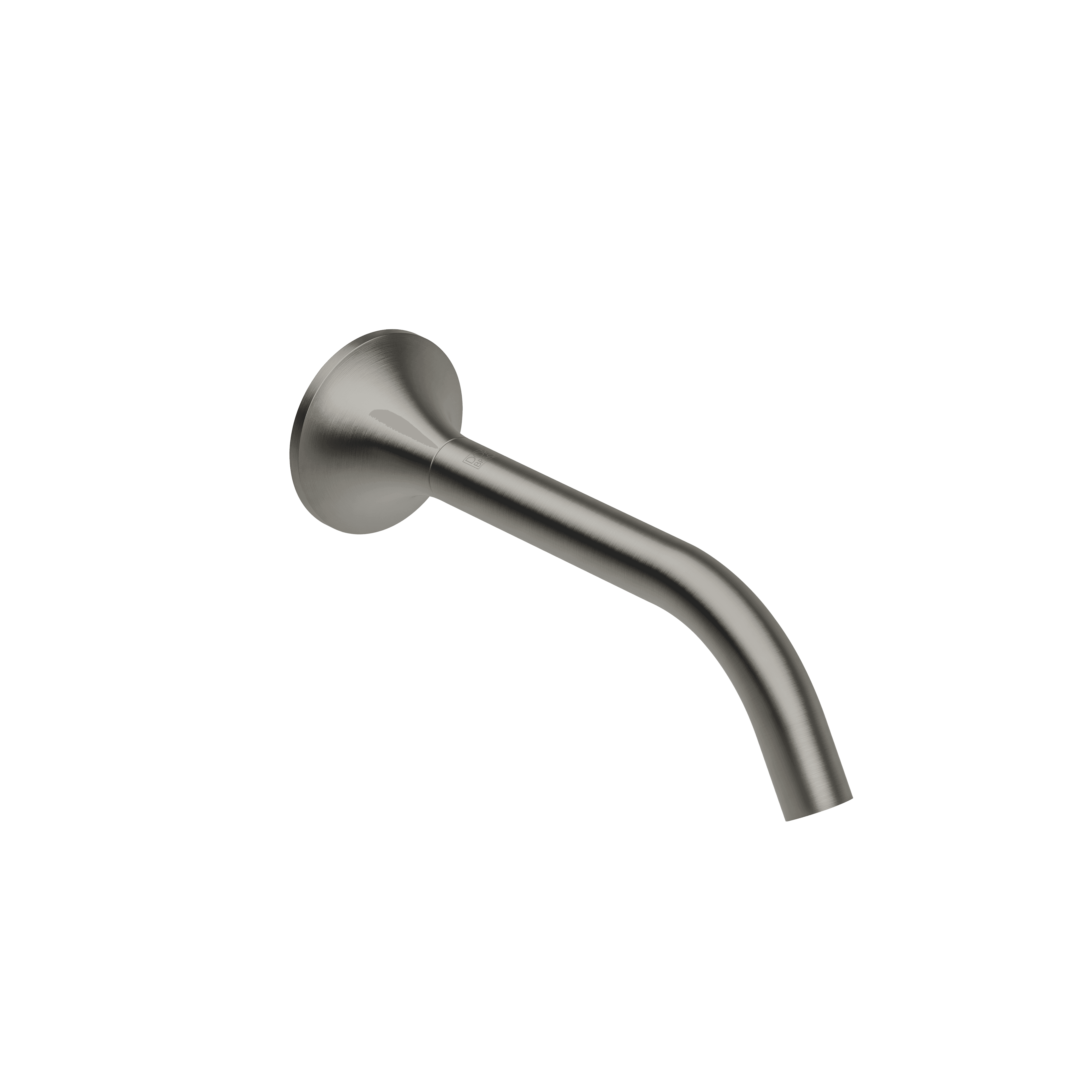 VAIA Wall-mounted basin spout without pop-up waste in Brushed Dark Platinum