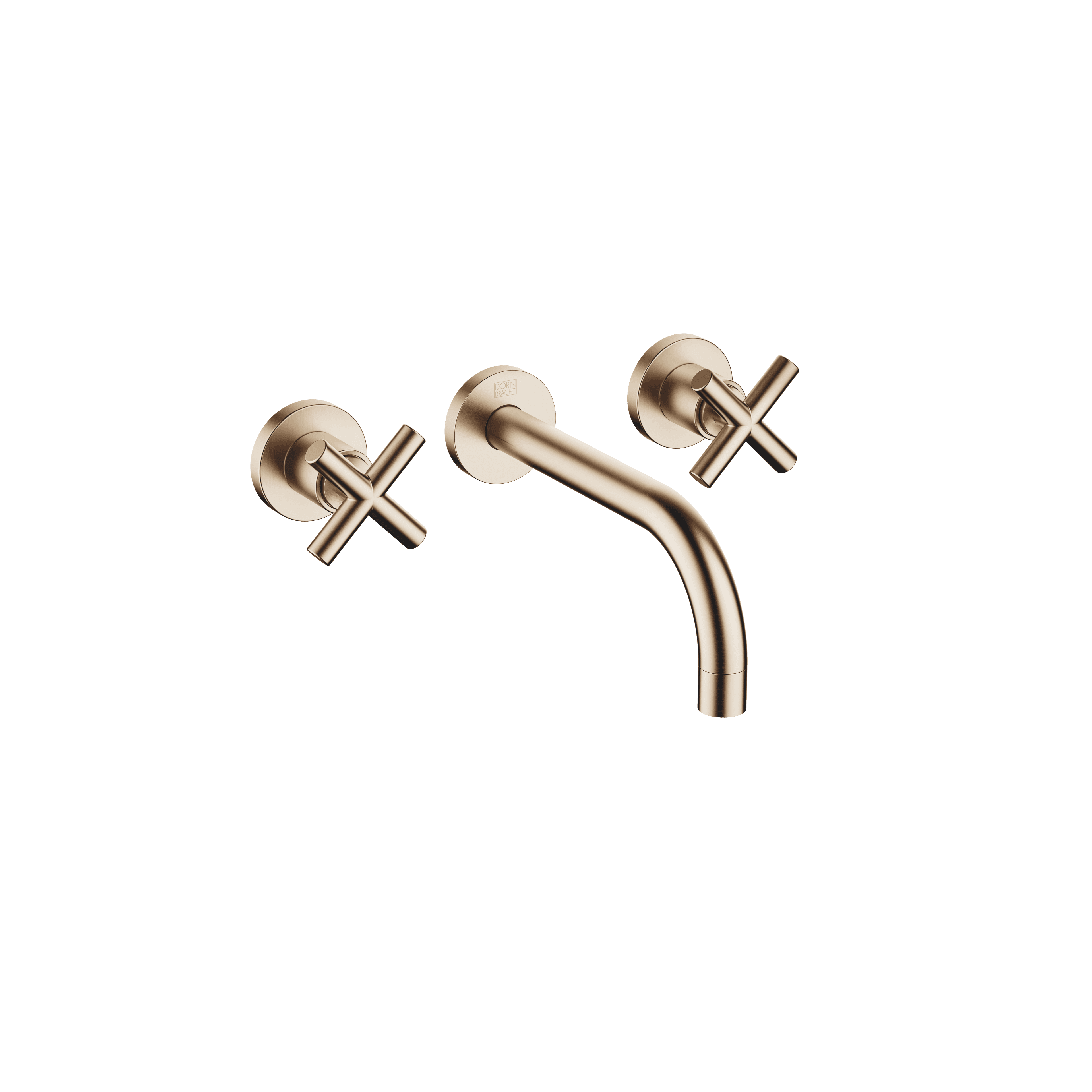 TARA Wall-mounted basin mixer without pop-up waste in Brushed Champagne (22kt Gold)