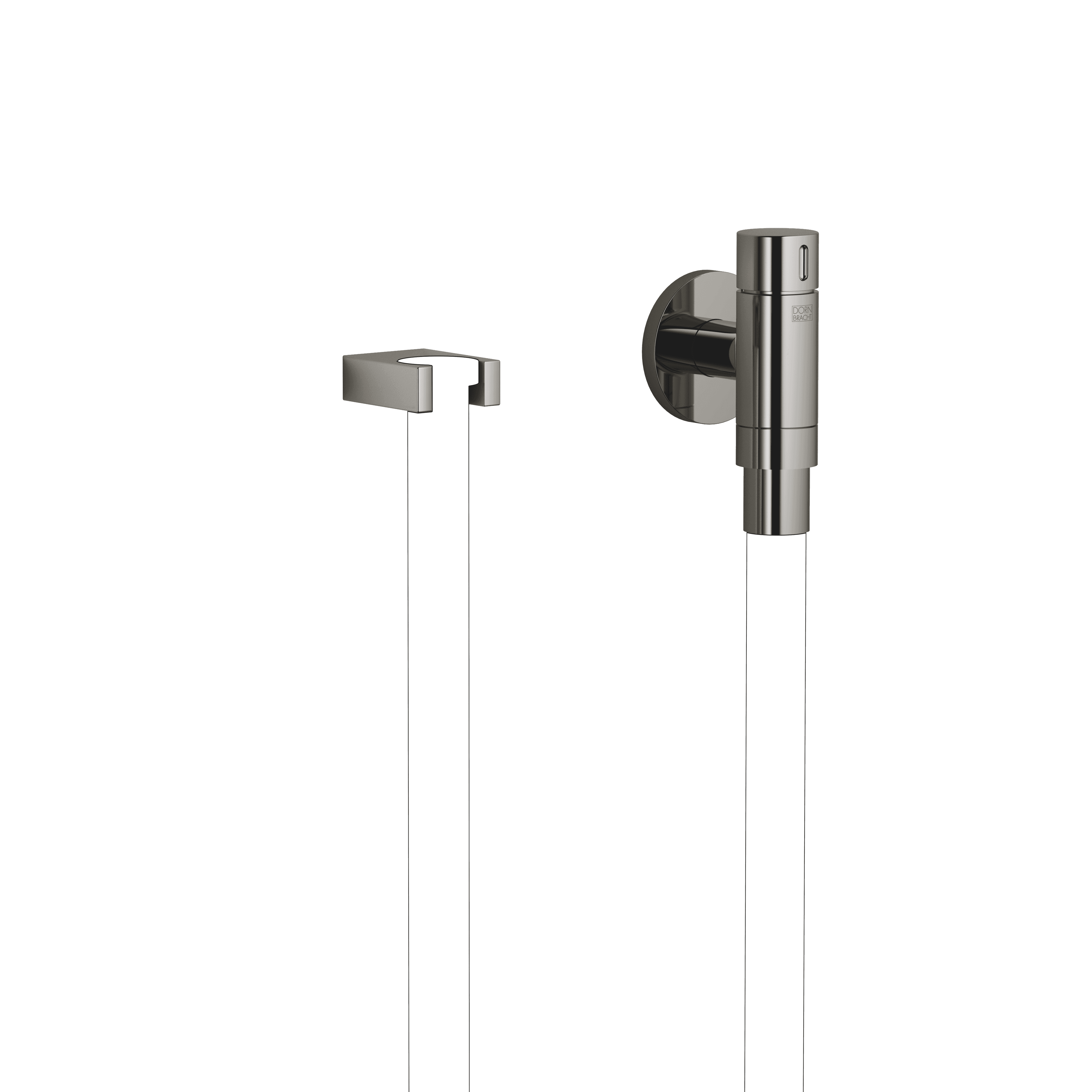 WATER TUBE Kneipp wall elbow with hose holder with individual rosettes in Dark Chrome