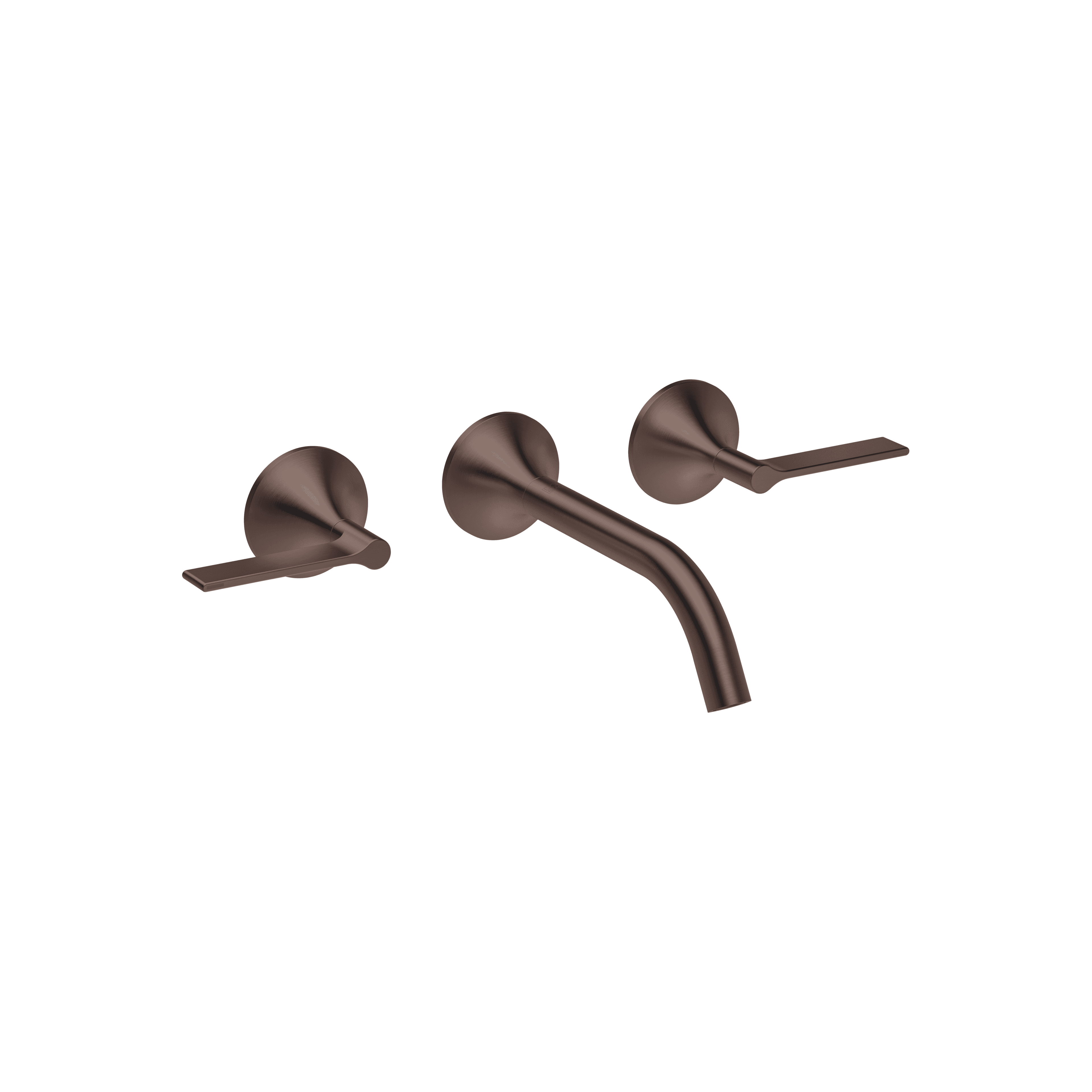 VAIA Wall-mounted basin mixer without pop-up waste in Brushed Dark Bronze (PVD)