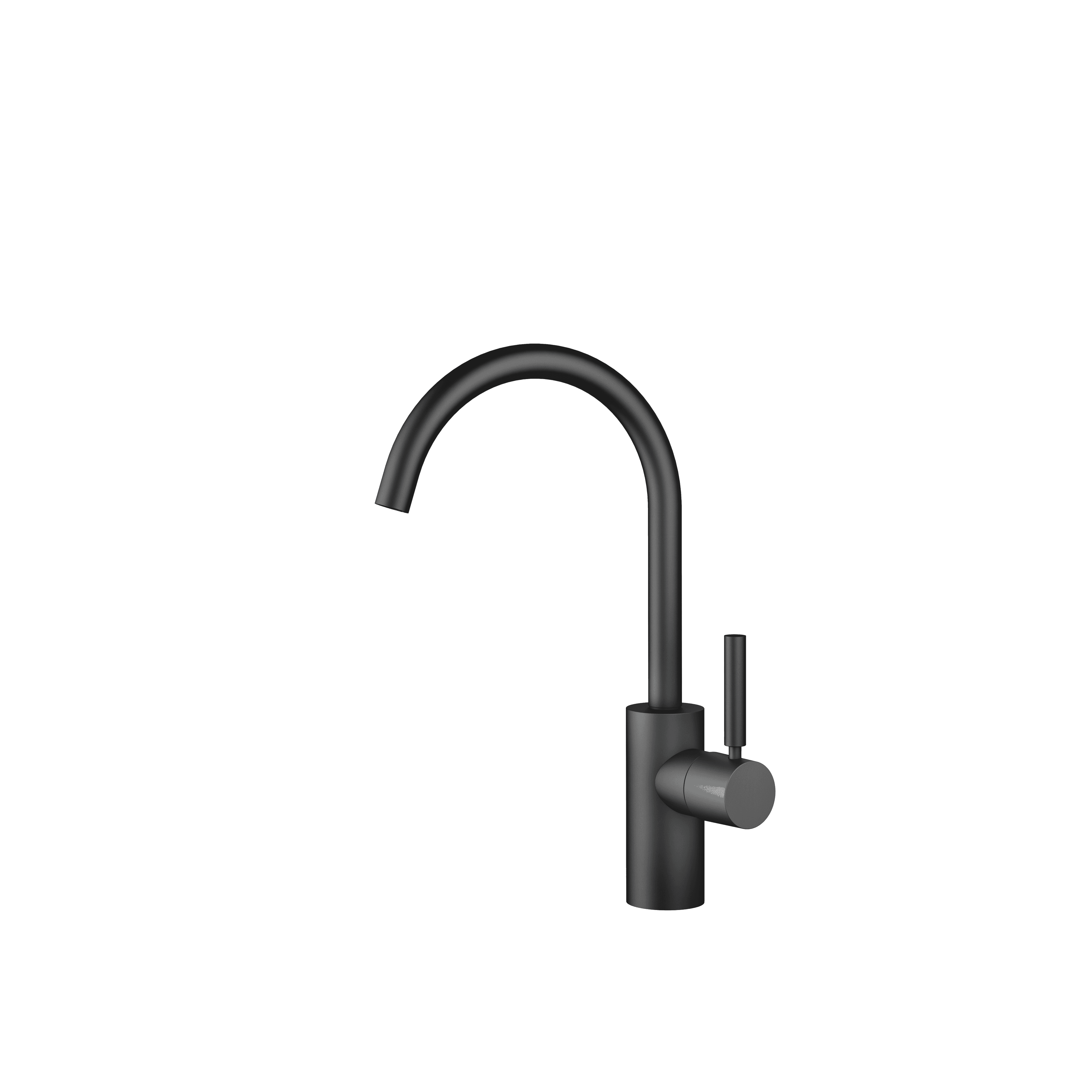META Single-lever basin mixer without pop-up waste in Matte Black