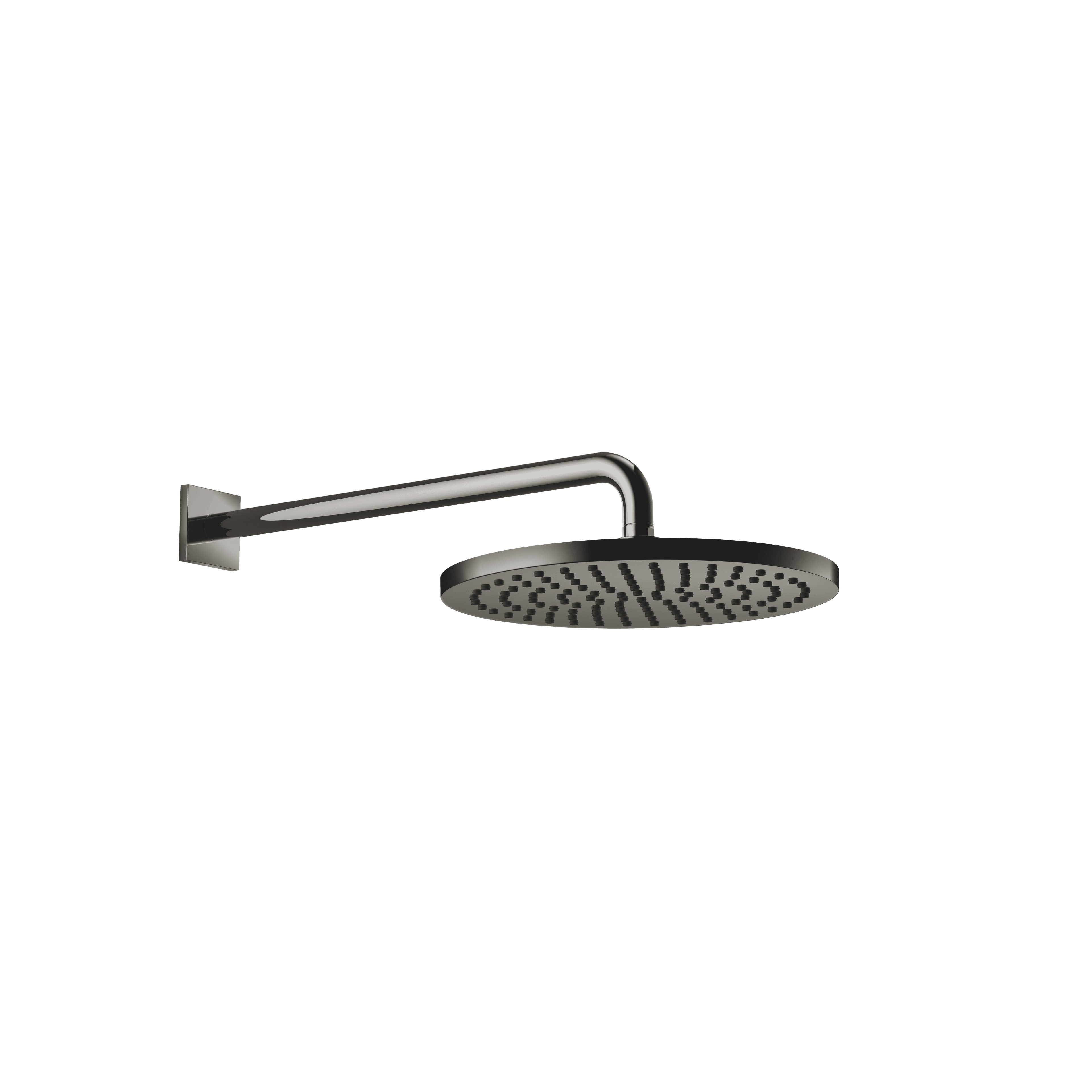 Rain shower with wall fixing FlowReduce 300 mm in Dark Chrome