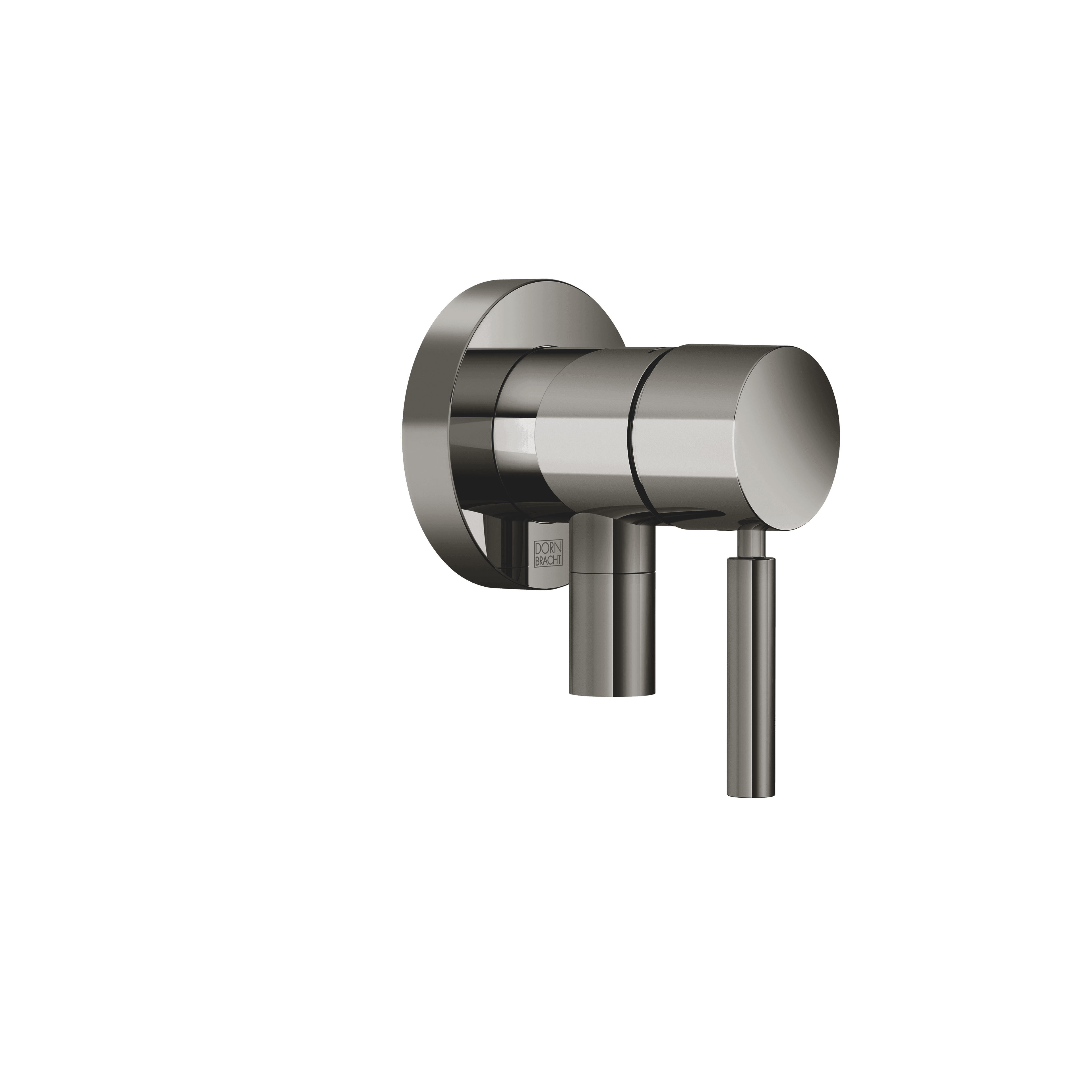 Concealed single-lever mixer with cover plate with integrated shower connection in Dark Chrome