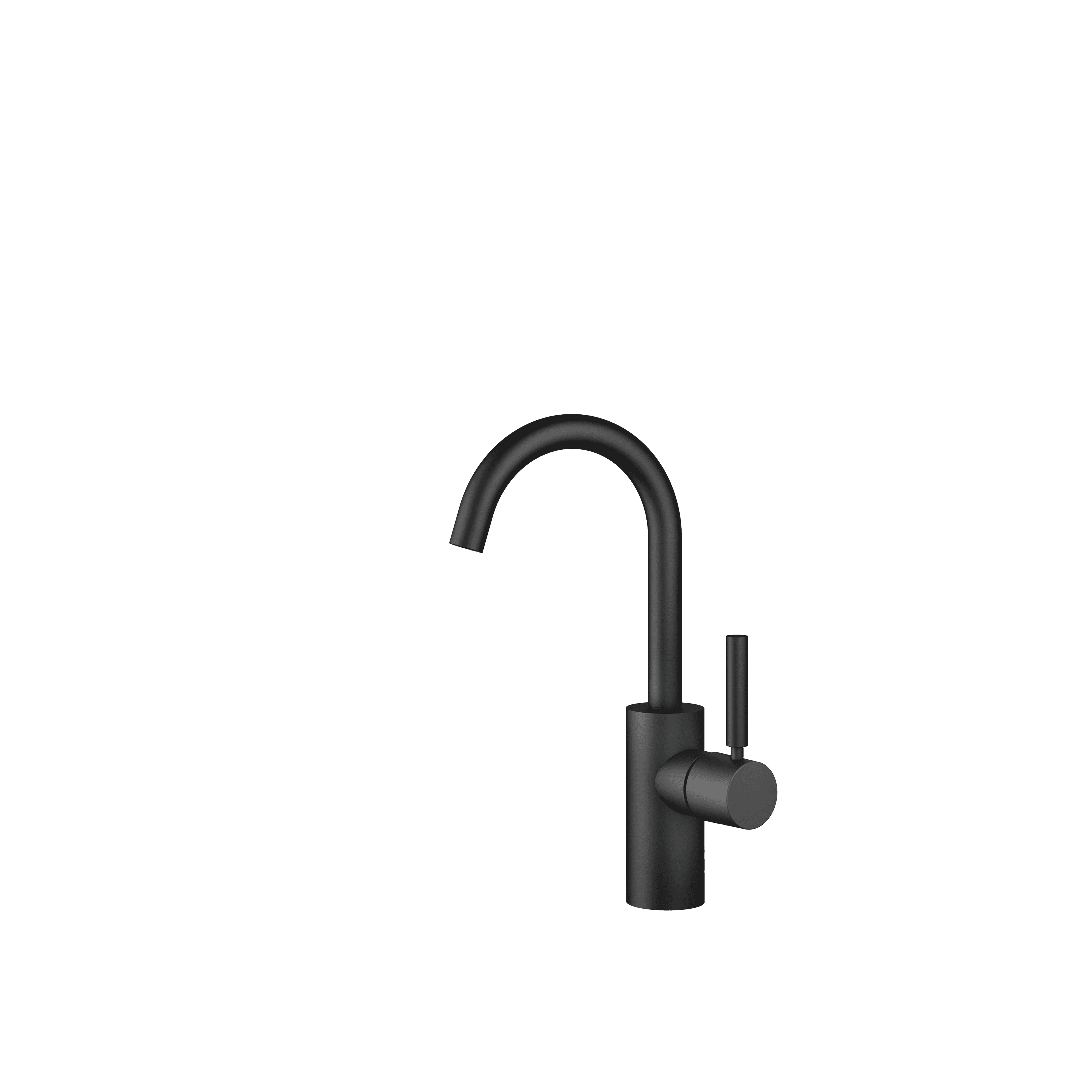 META Single-lever basin mixer without pop-up waste in Matte Black
