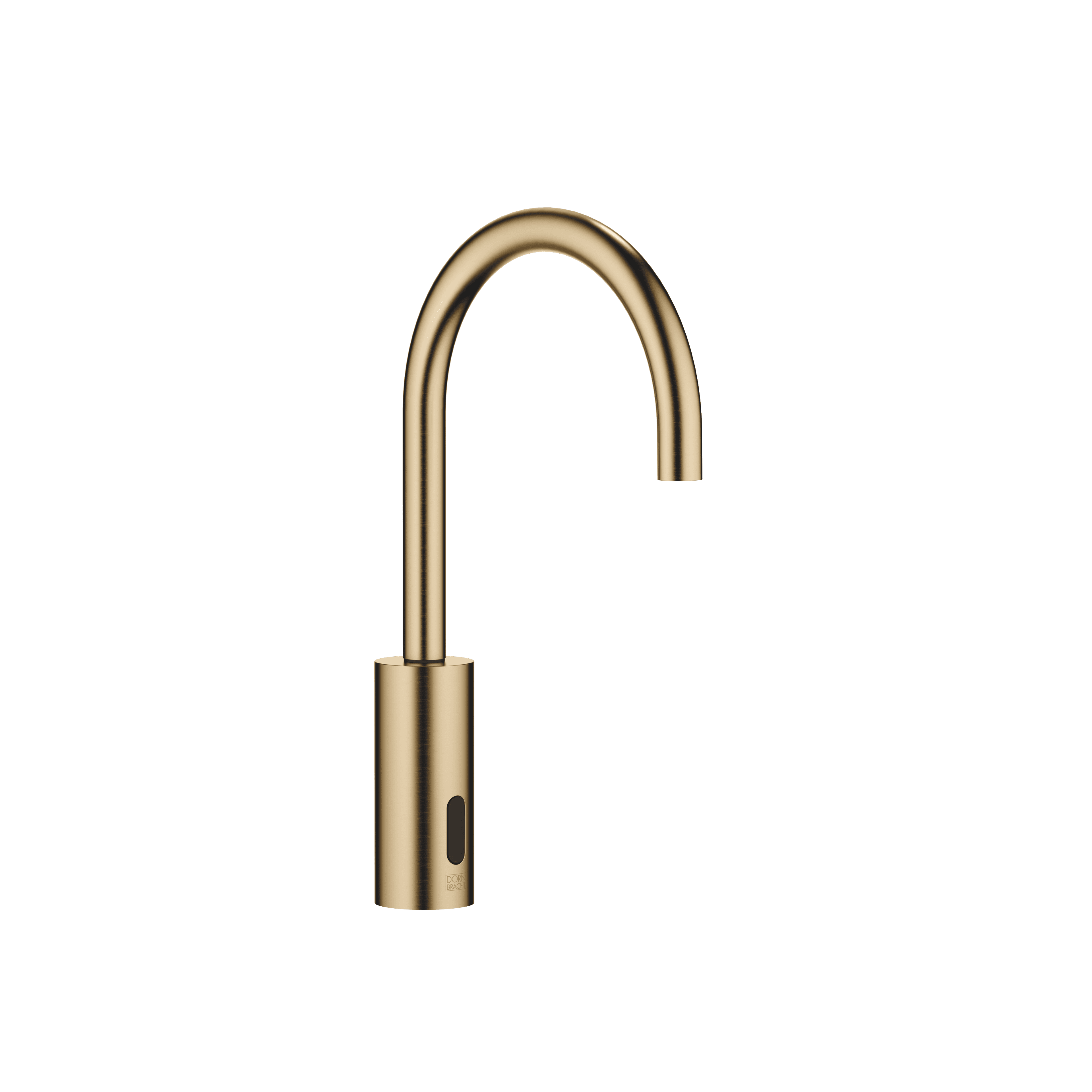 Touchfree Washstand fitting with electronic opening and closing function without pop-up waste in Brushed Dark Brass (PVD)