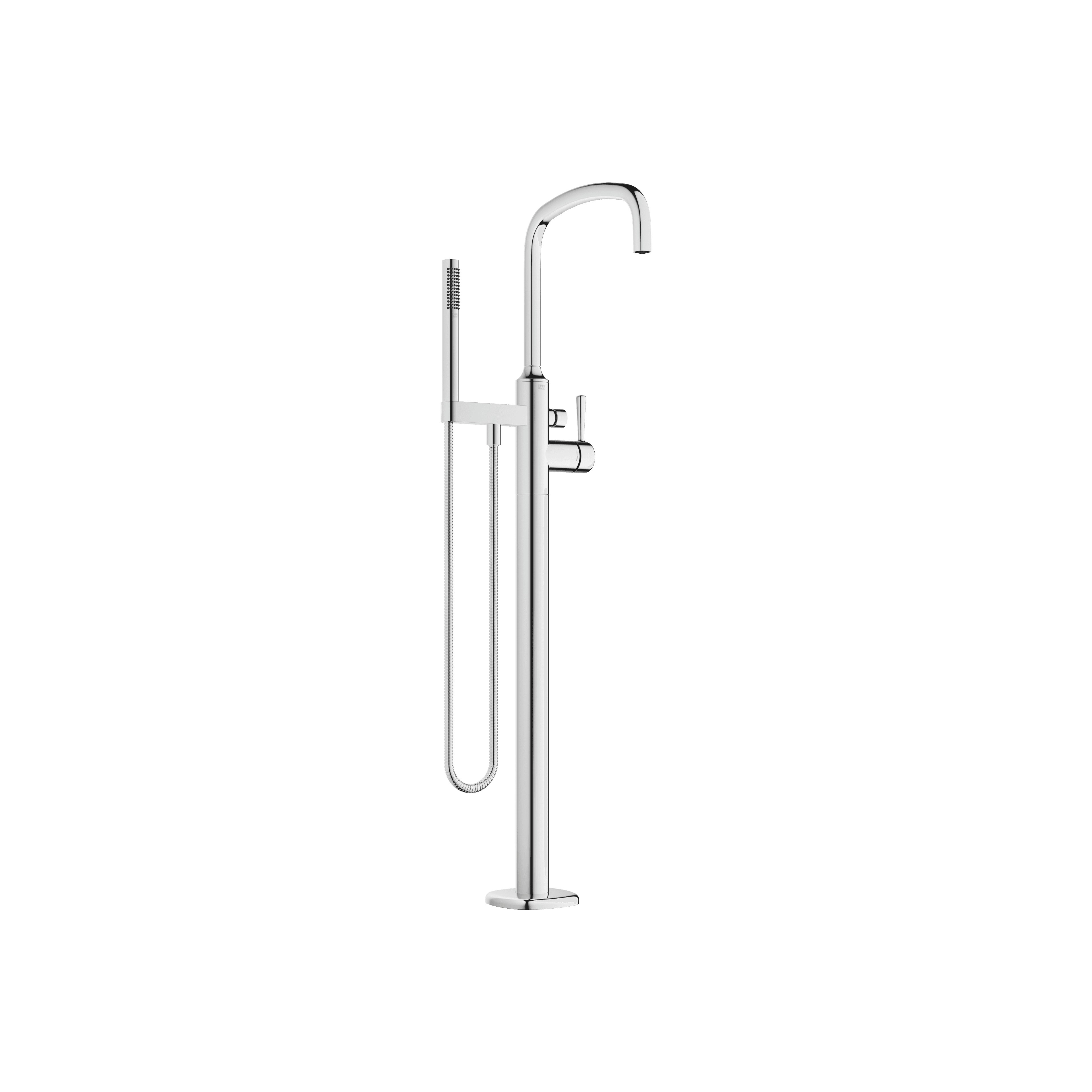 COYA Single-lever bath mixer with stand pipe for free-standing assembly with hand shower set in Chrome