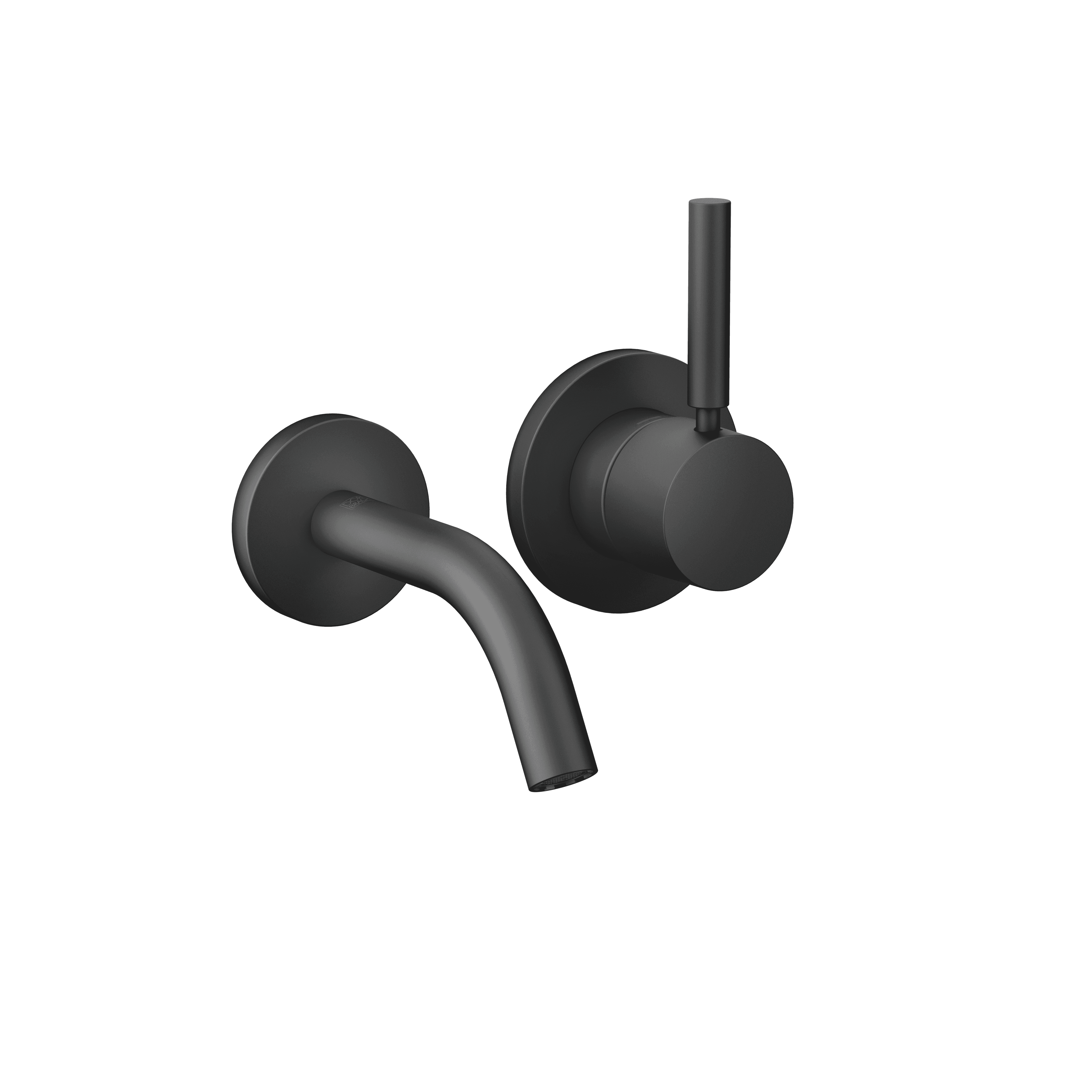 META Wall-mounted single-lever basin mixer without pop-up waste in Matte Black