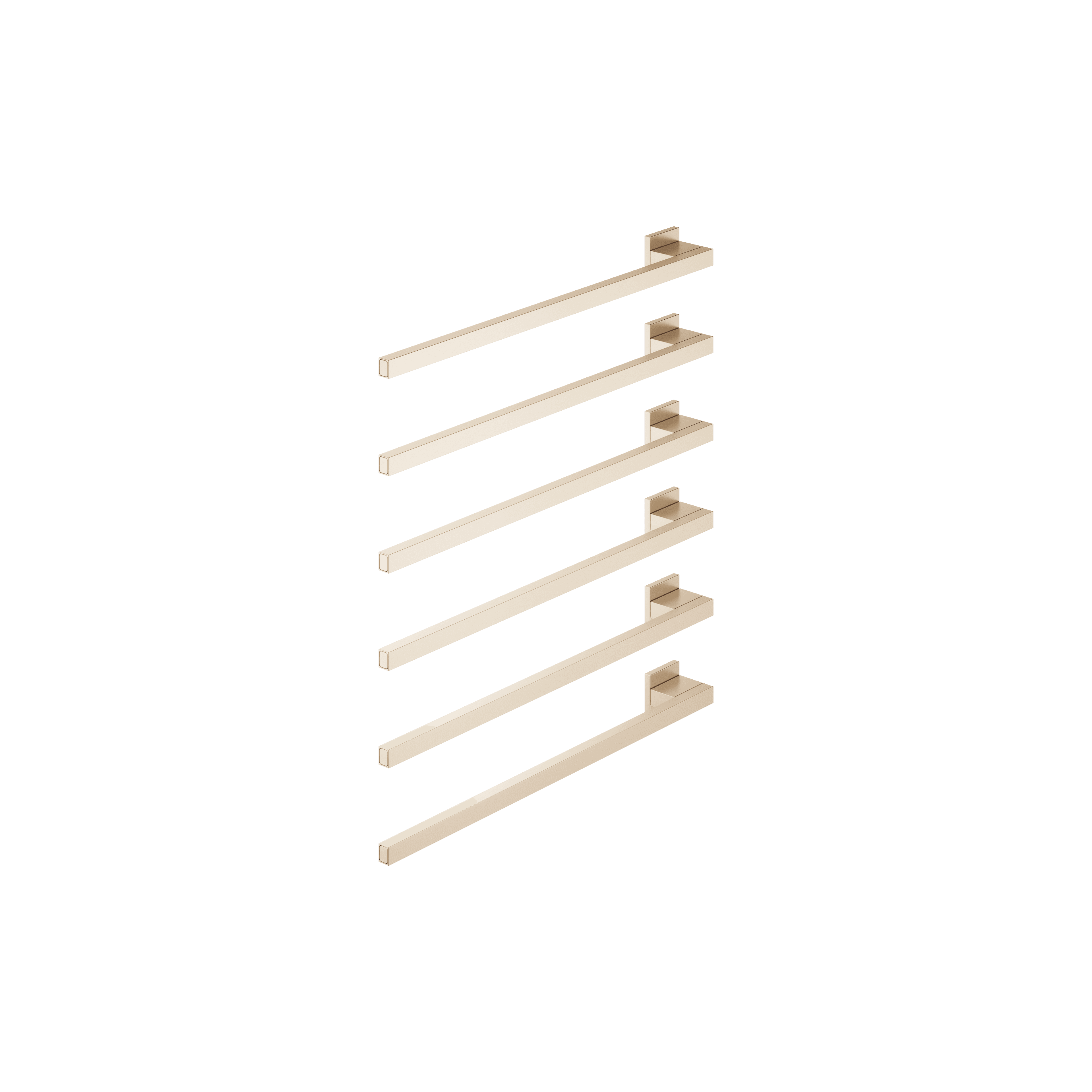Towel warmer , 6-fold , projection left , without control element in Brushed Champagne (22kt Gold)