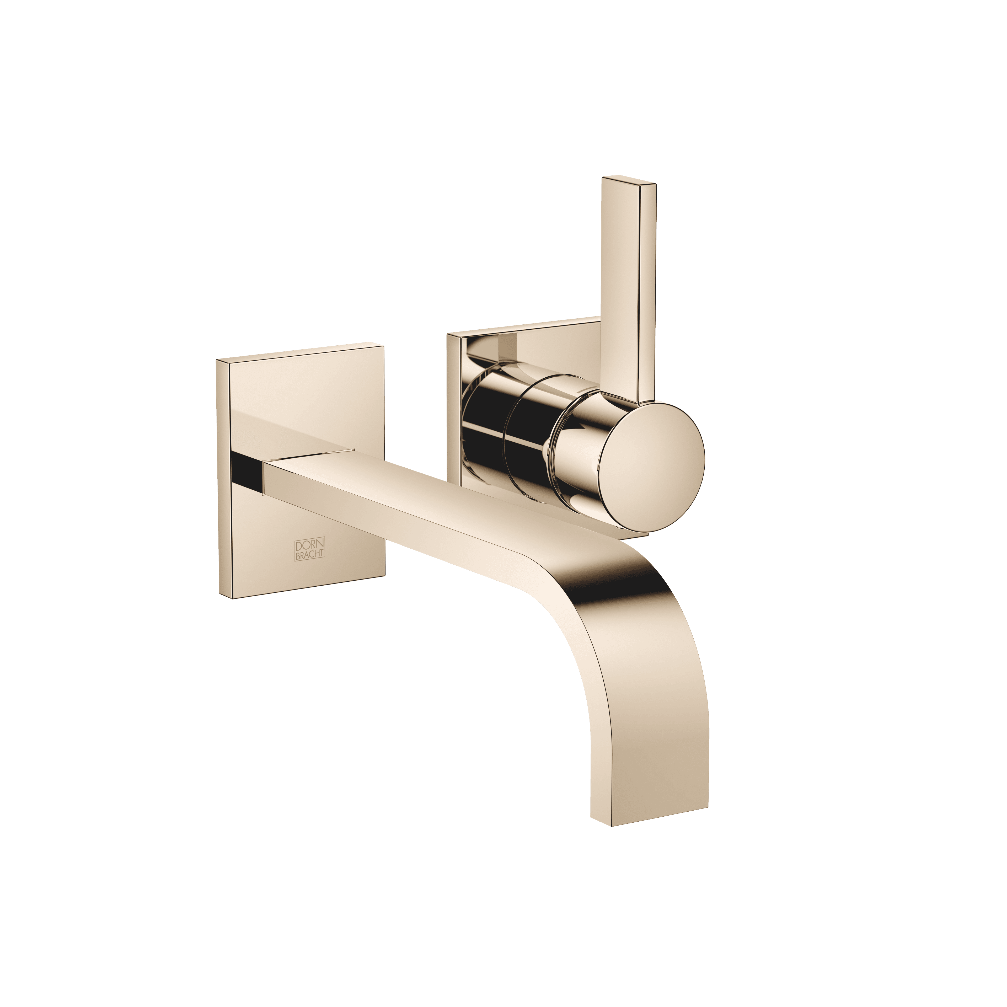 MEM Wall-mounted single-lever basin mixer without pop-up waste in Champagne (22kt Gold)