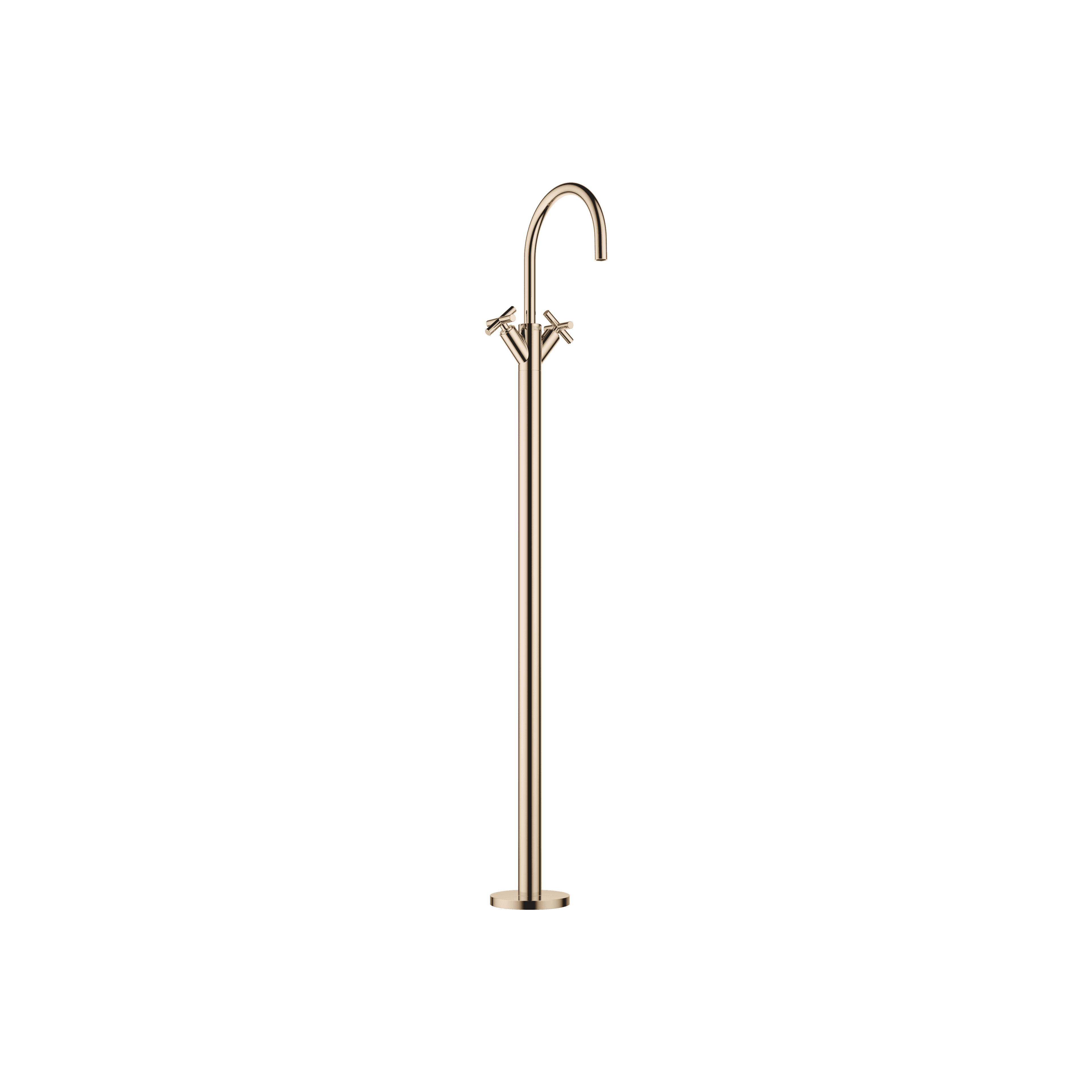 TARA Single-hole basin mixer with stand pipe without pop-up waste in Champagne (22kt Gold)