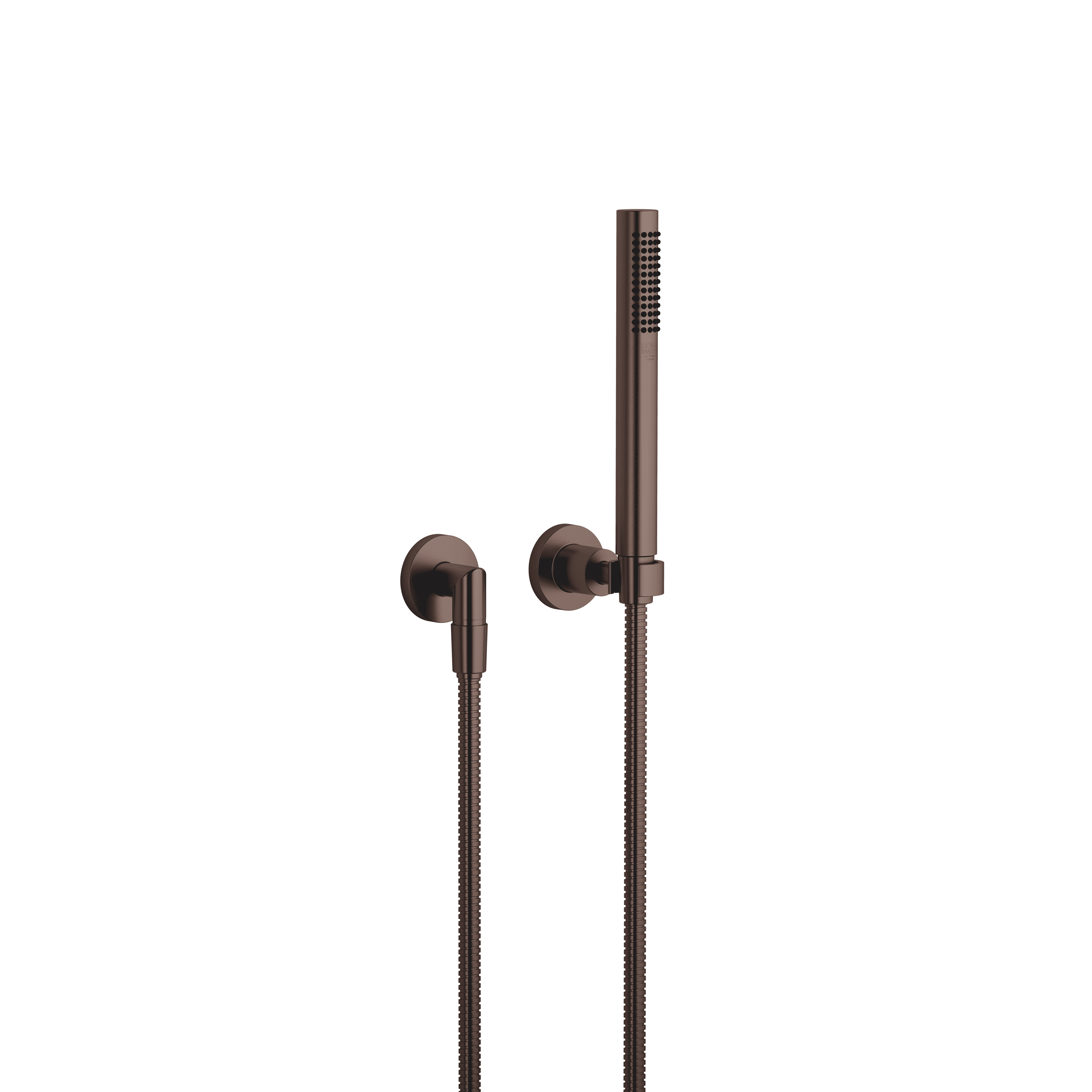 TARA Hand shower set with individual rosettes FlowReduce in Brushed Dark Bronze (PVD)