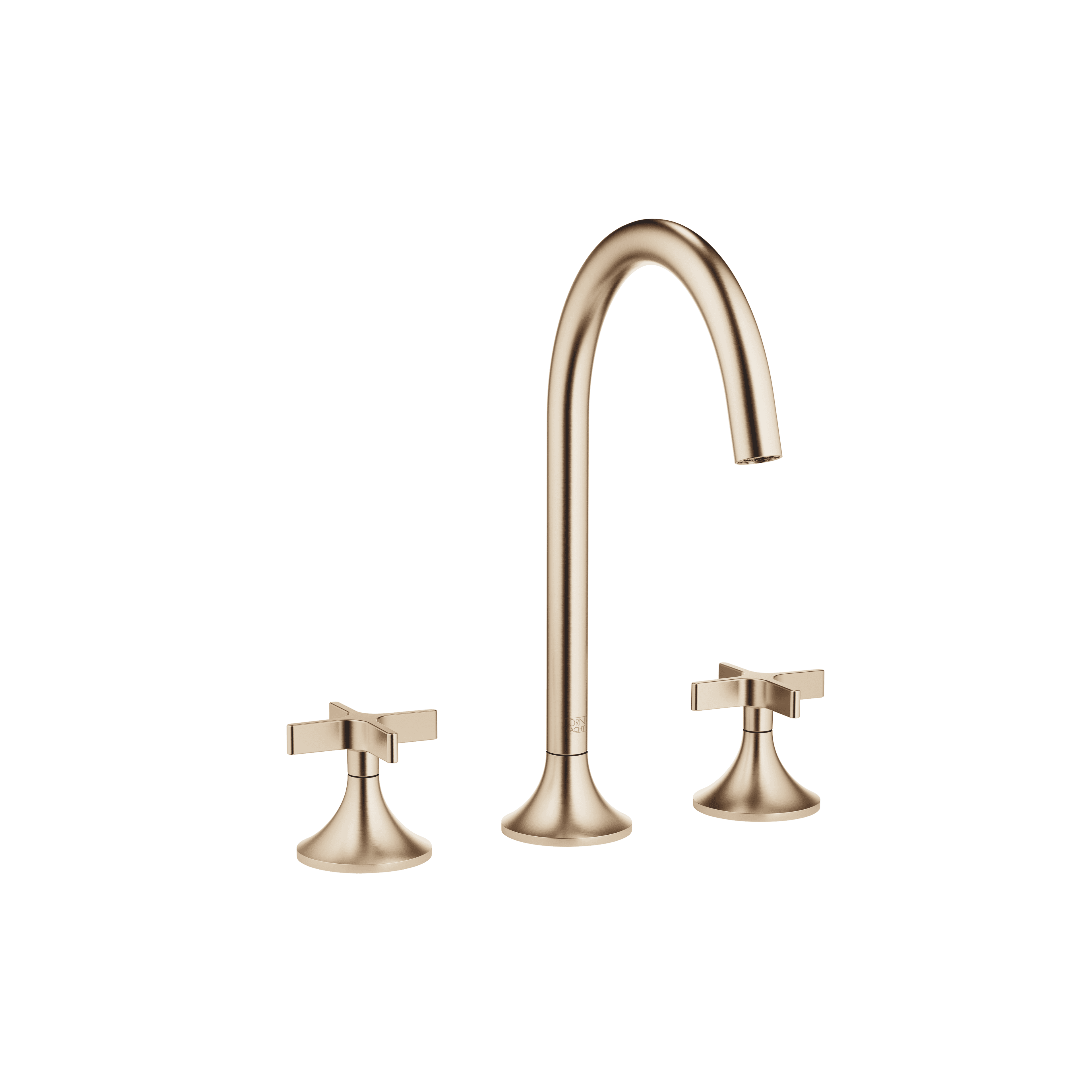 VAIA Three-hole basin mixer with pop-up waste in Brushed Champagne (22kt Gold)