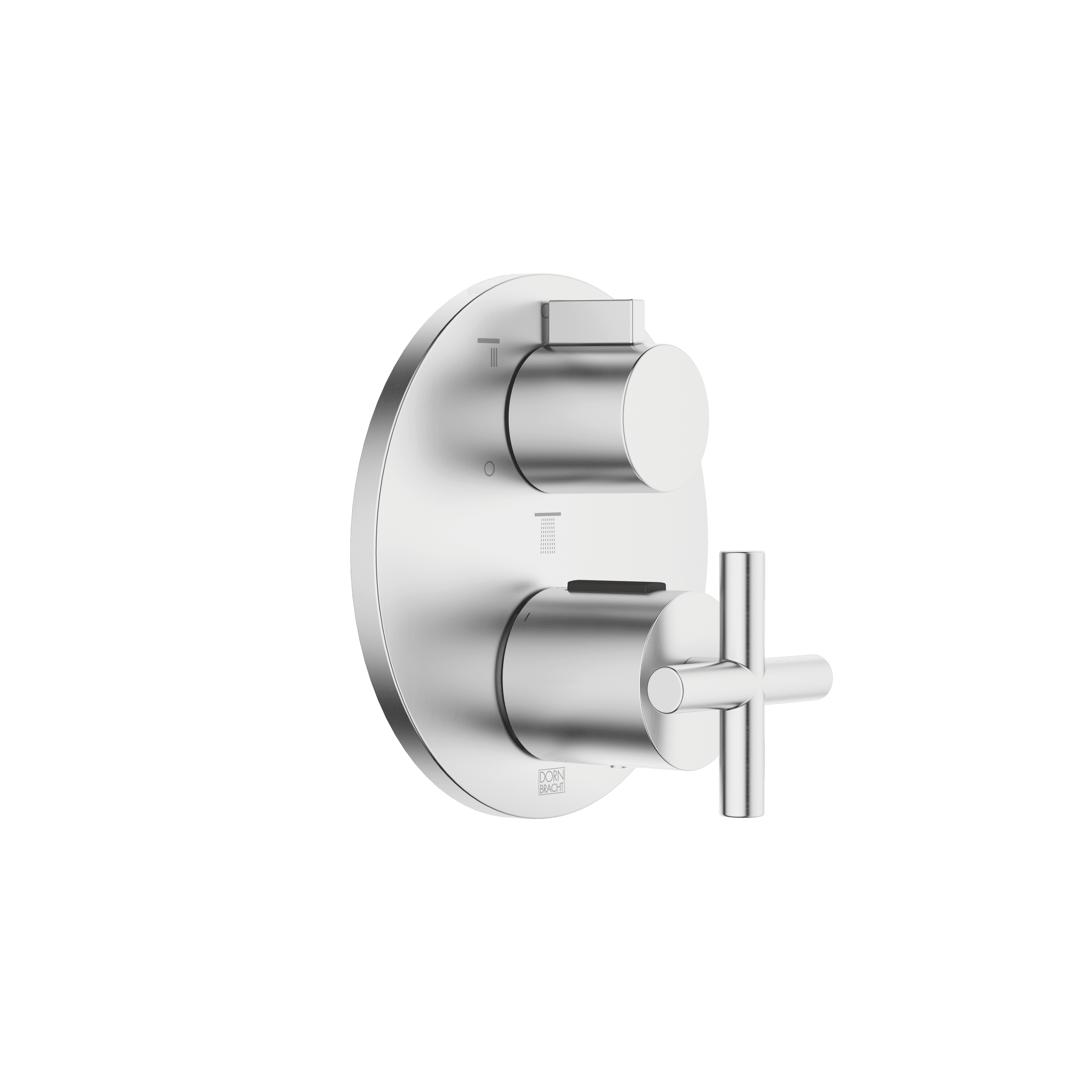 TARA Concealed thermostat with three function volume control in Brushed Chrome