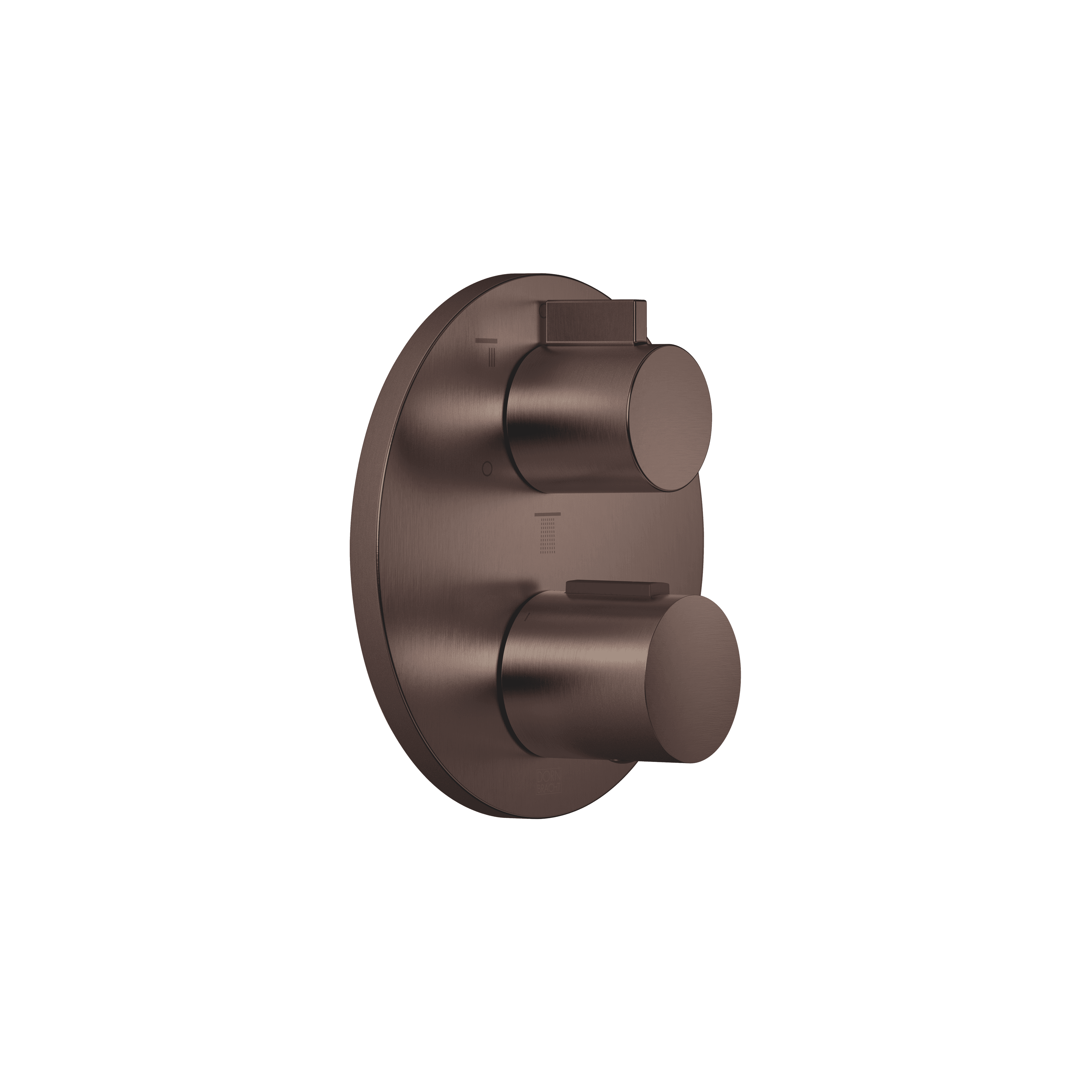 Concealed thermostat with three function volume control in Brushed Dark Bronze (PVD)
