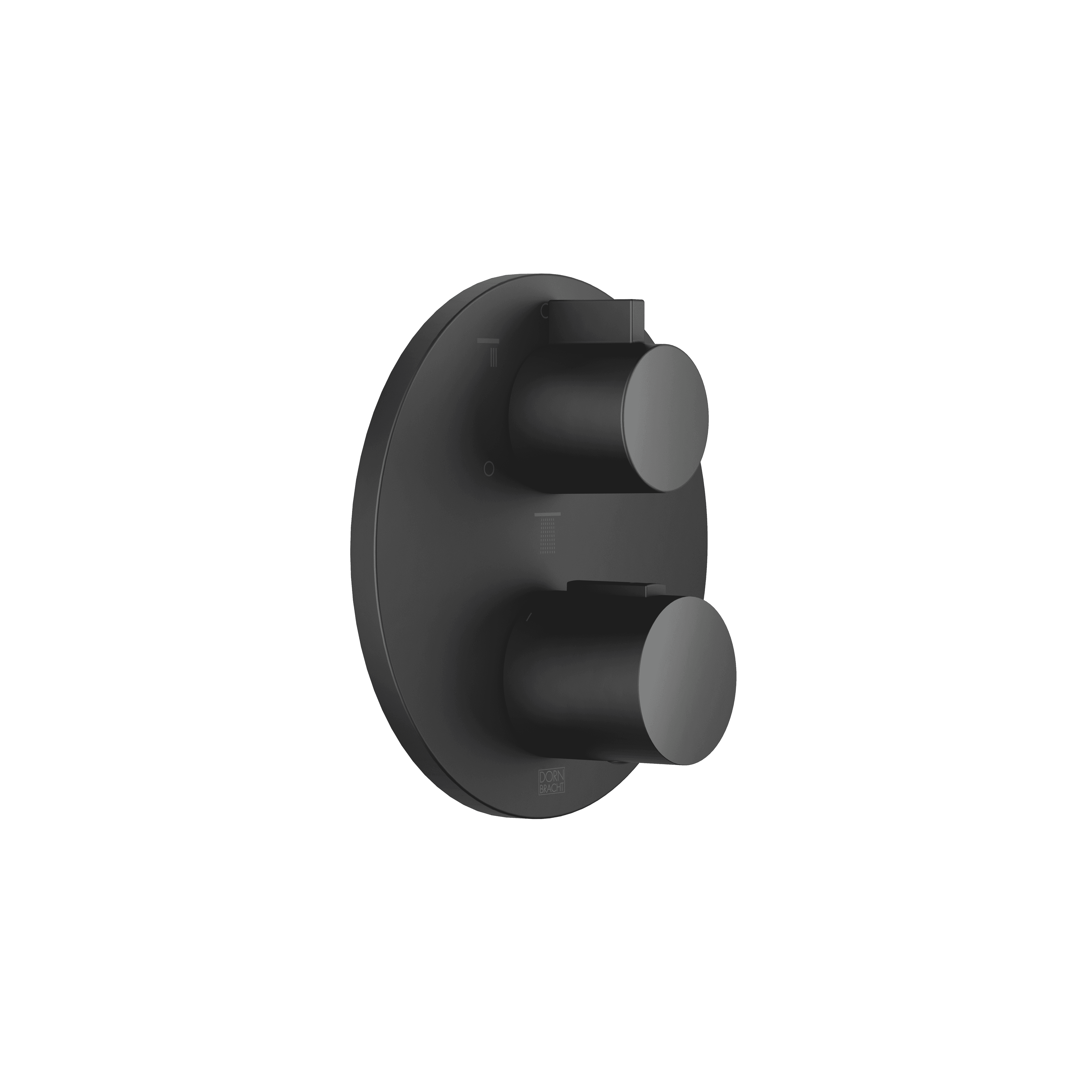 Concealed thermostat with three function volume control in Matte Black