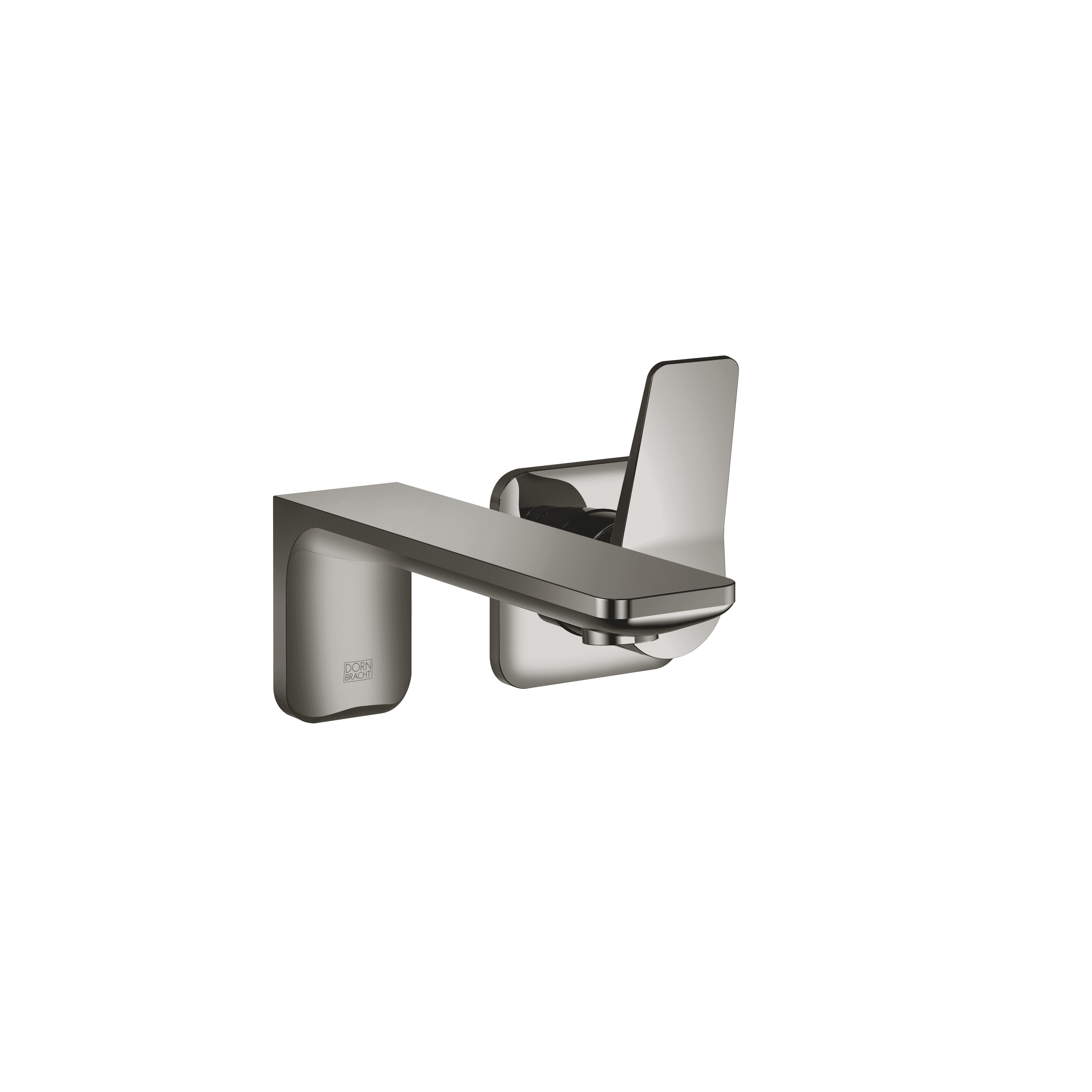 LISSÉ Wall-mounted single-lever basin mixer without pop-up waste in Dark Chrome